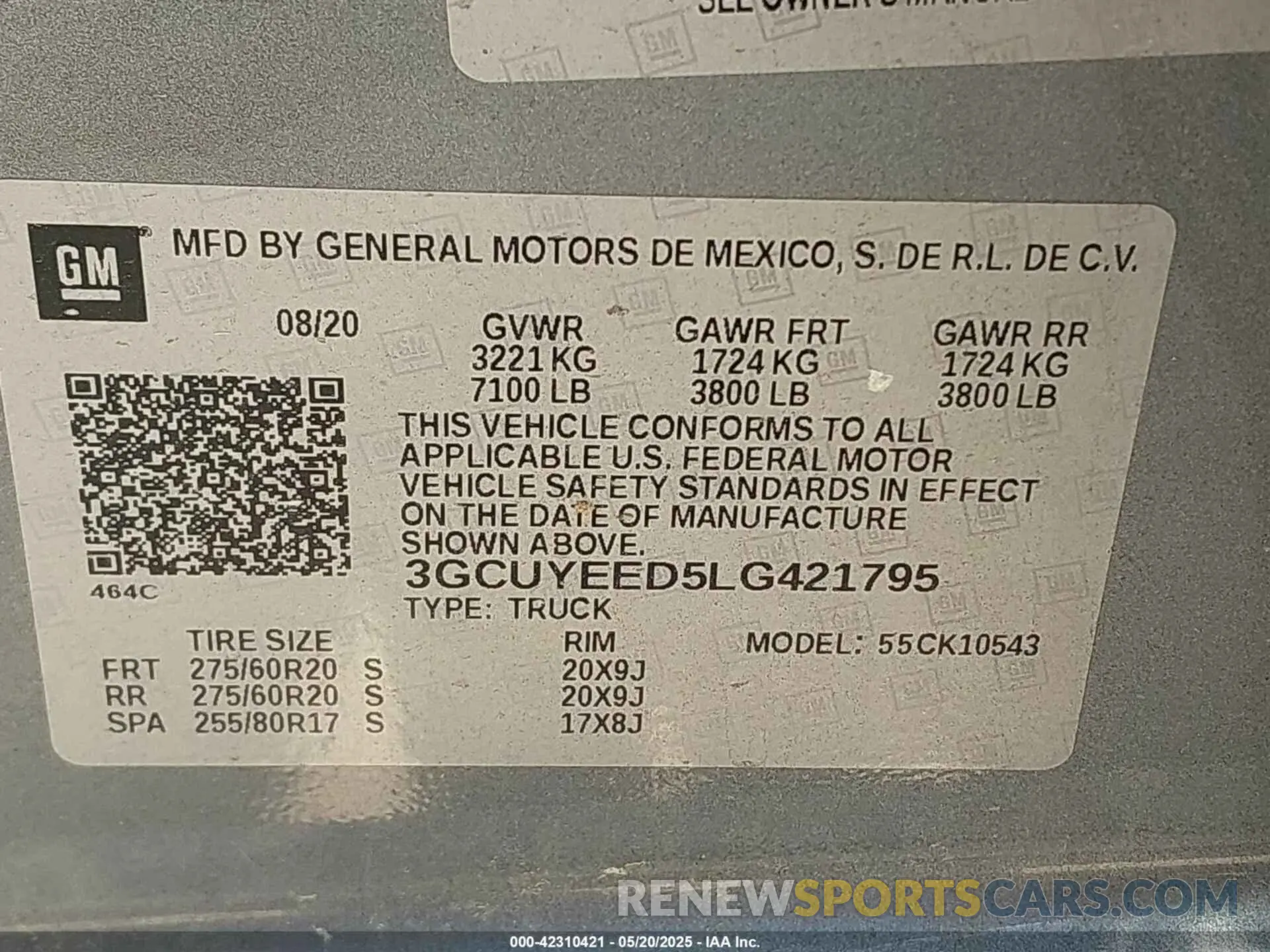 9 Photograph of a damaged car 3GCUYEED5LG421795 CHEVROLET SILVERADO 1500 2020