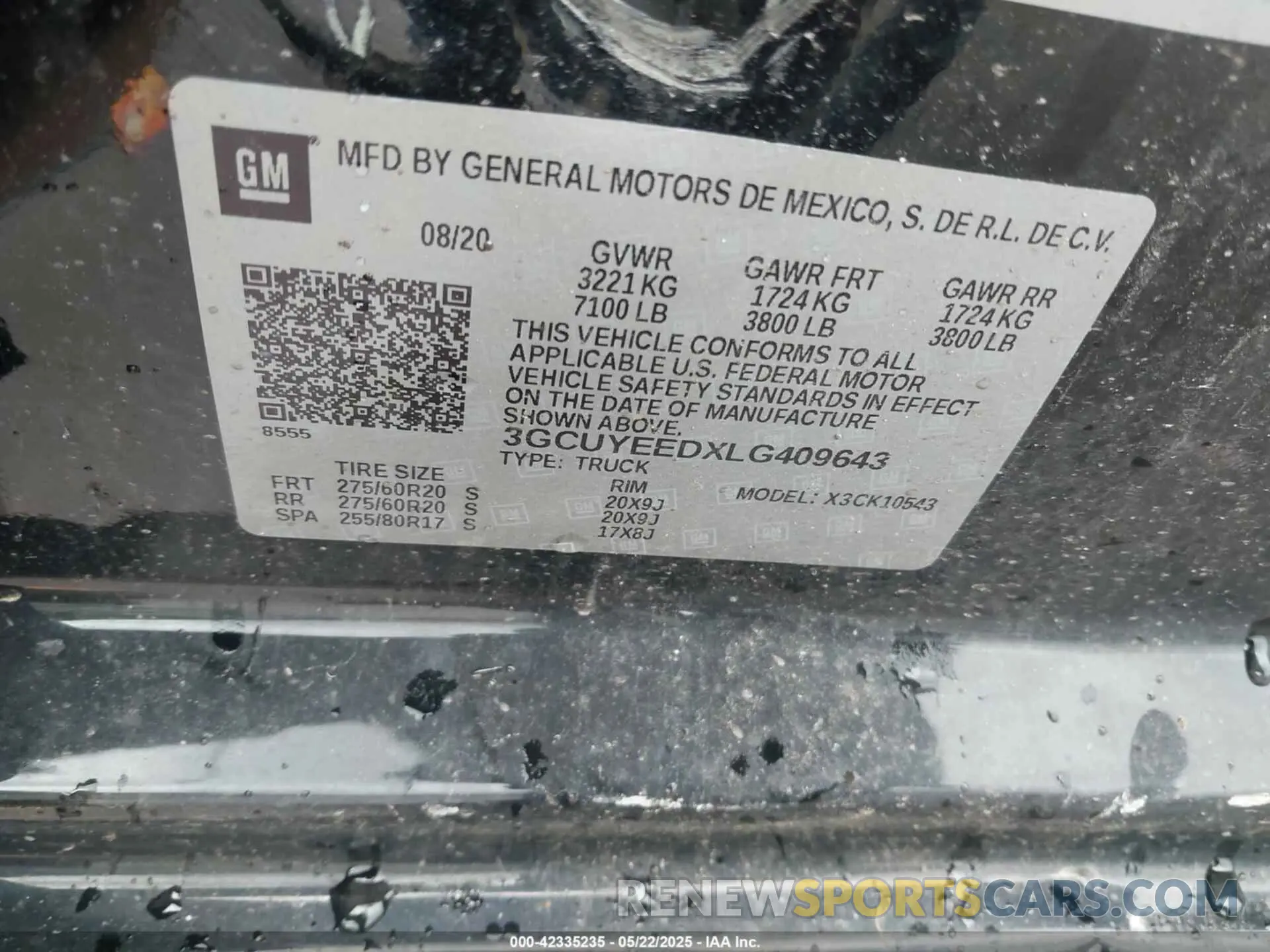 9 Photograph of a damaged car 3GCUYEEDXLG409643 CHEVROLET SILVERADO 1500 2020
