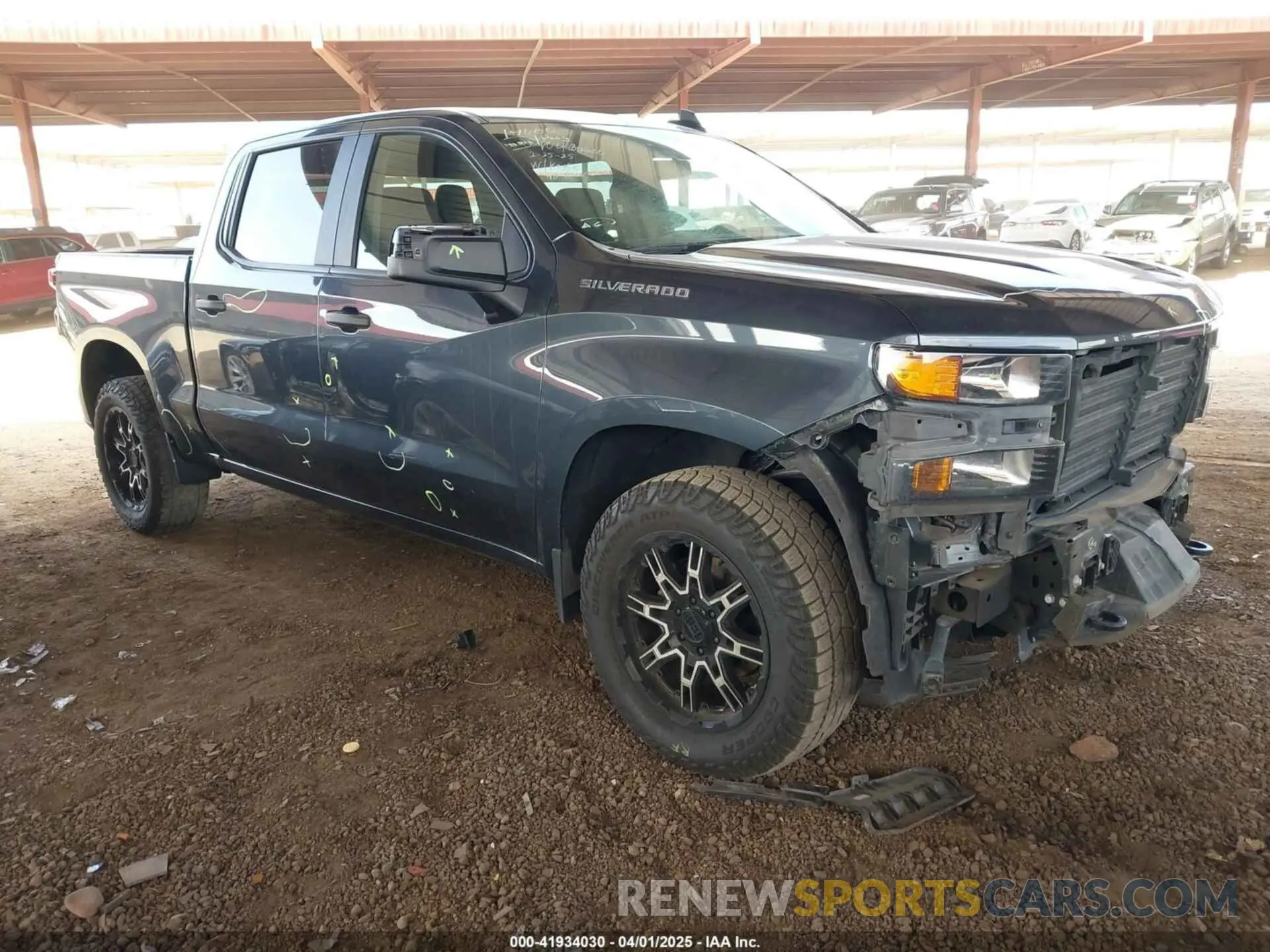 1 Photograph of a damaged car 1GCPWBEK4MZ240950 CHEVROLET SILVERADO 1500 2021