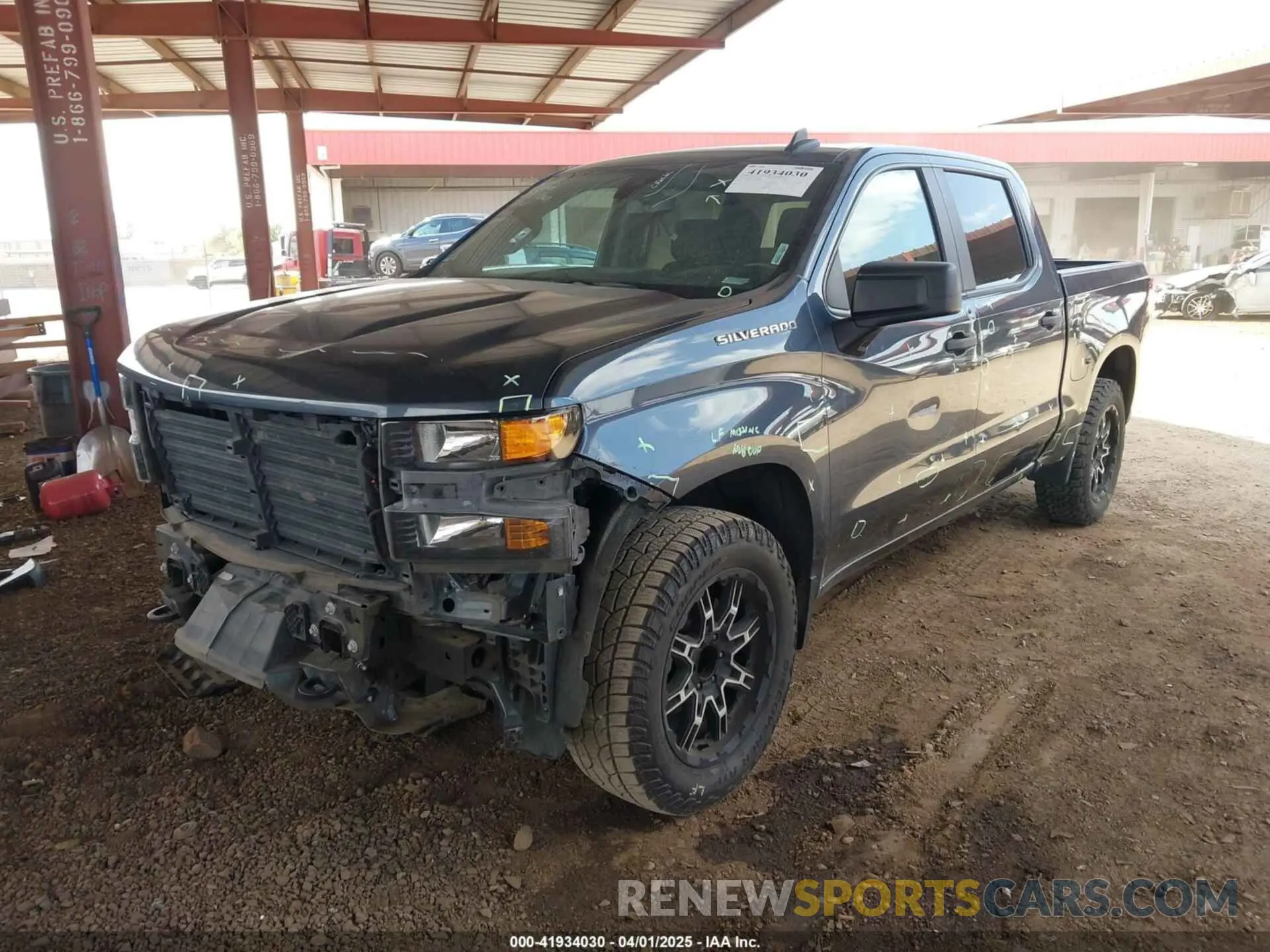 2 Photograph of a damaged car 1GCPWBEK4MZ240950 CHEVROLET SILVERADO 1500 2021