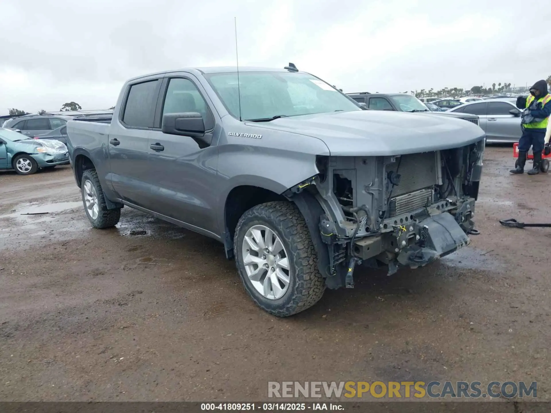 1 Photograph of a damaged car 1GCPWBEK7MZ169825 CHEVROLET SILVERADO 1500 2021