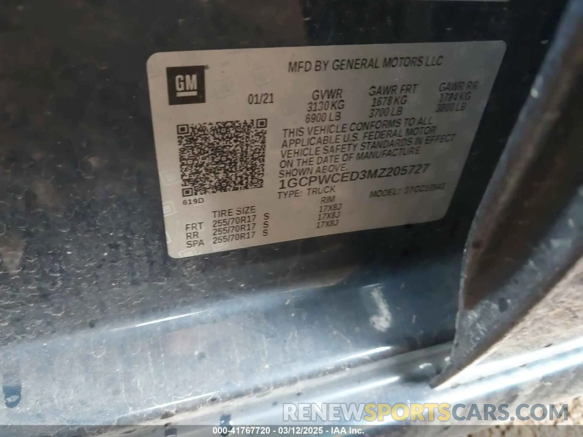 9 Photograph of a damaged car 1GCPWCED3MZ205727 CHEVROLET SILVERADO 1500 2021