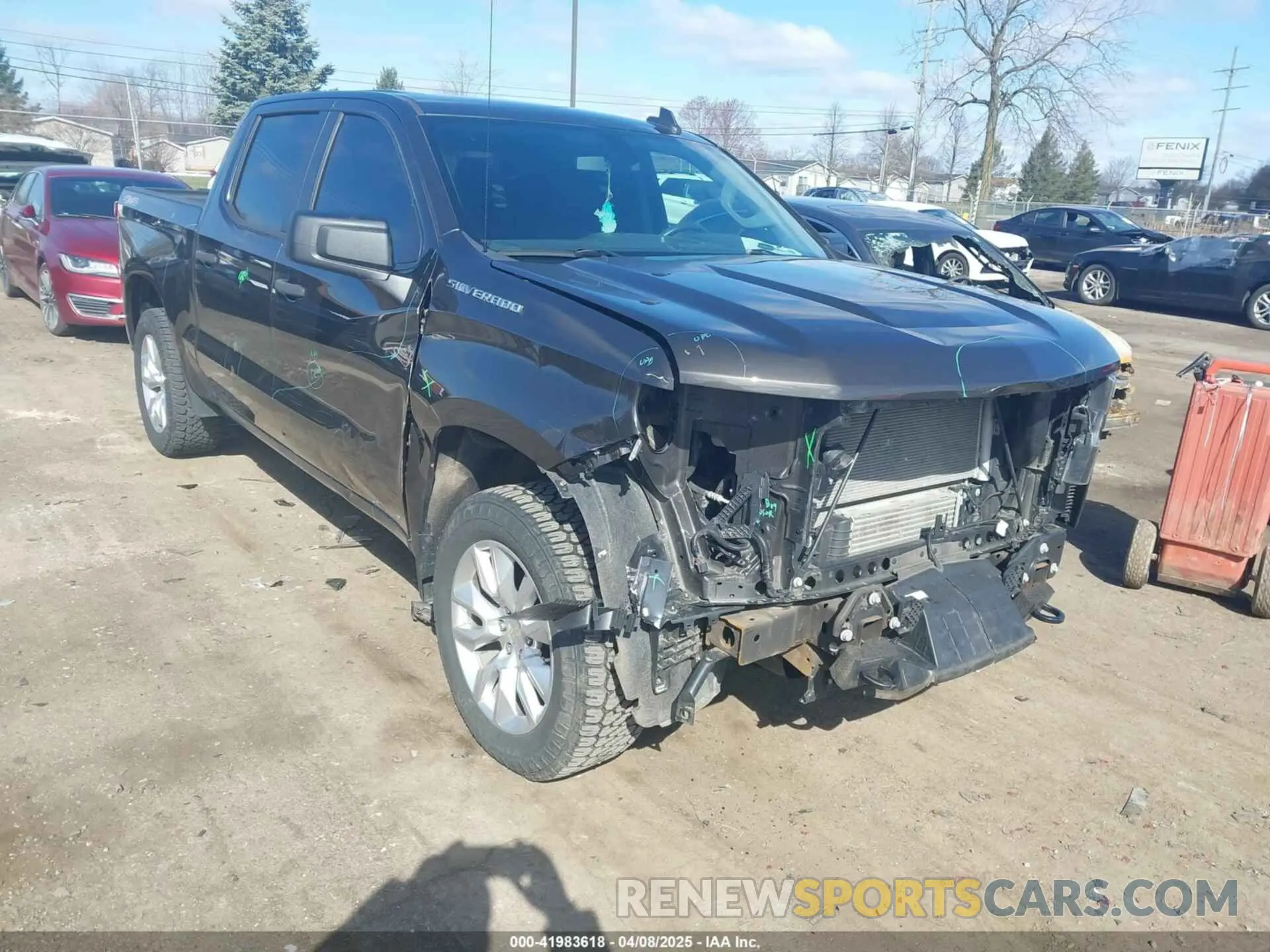 1 Photograph of a damaged car 1GCPYBEK3MZ200028 CHEVROLET SILVERADO 1500 2021