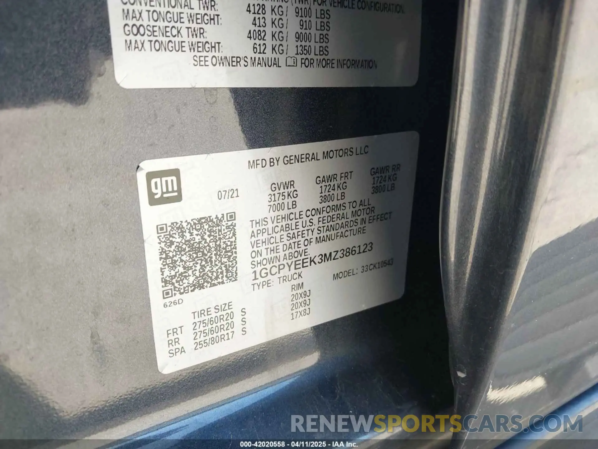 9 Photograph of a damaged car 1GCPYEEK3MZ386123 CHEVROLET SILVERADO 1500 2021
