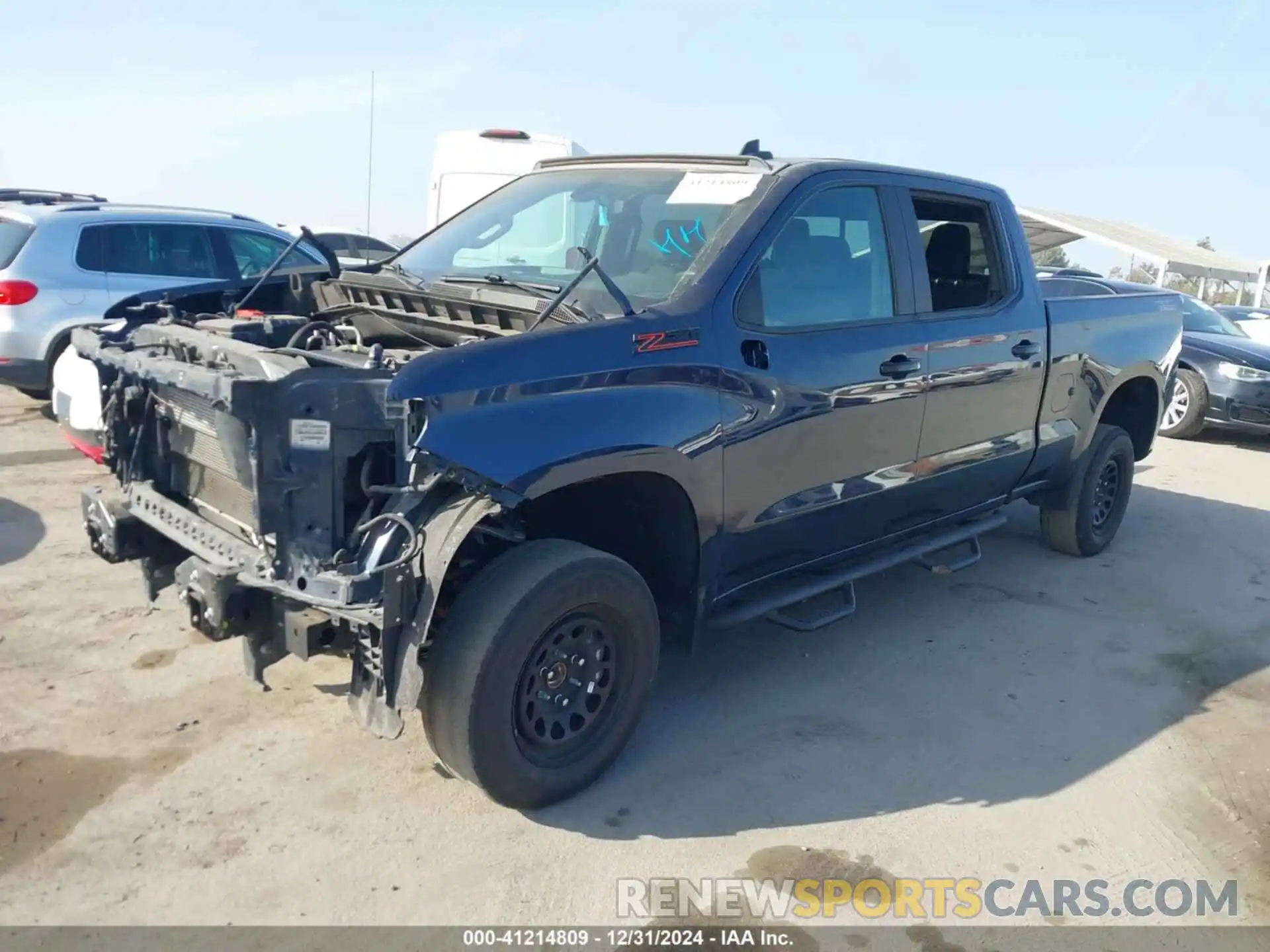 2 Photograph of a damaged car 1GCPYFED2MZ268586 CHEVROLET SILVERADO 1500 2021