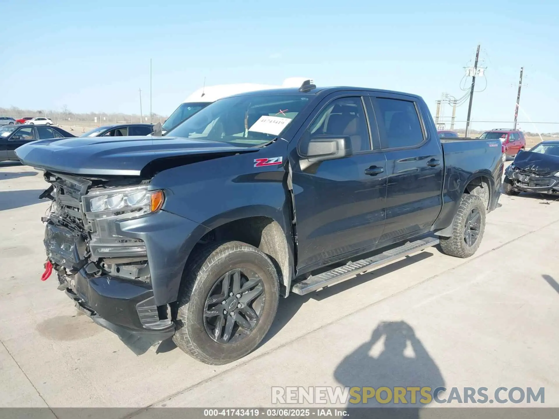 2 Photograph of a damaged car 1GCPYFED3MZ132225 CHEVROLET SILVERADO 1500 2021
