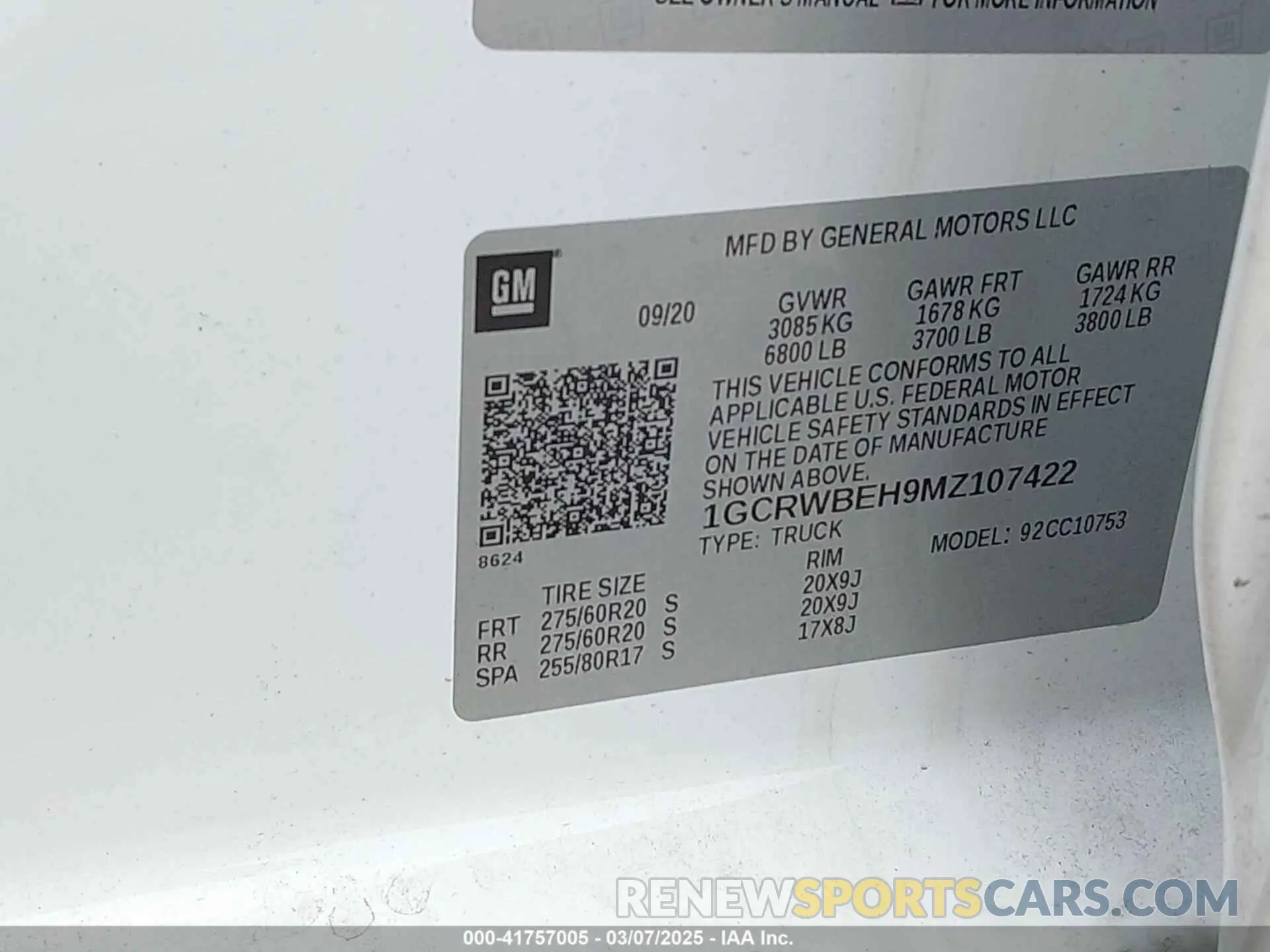 9 Photograph of a damaged car 1GCRWBEH9MZ107422 CHEVROLET SILVERADO 1500 2021