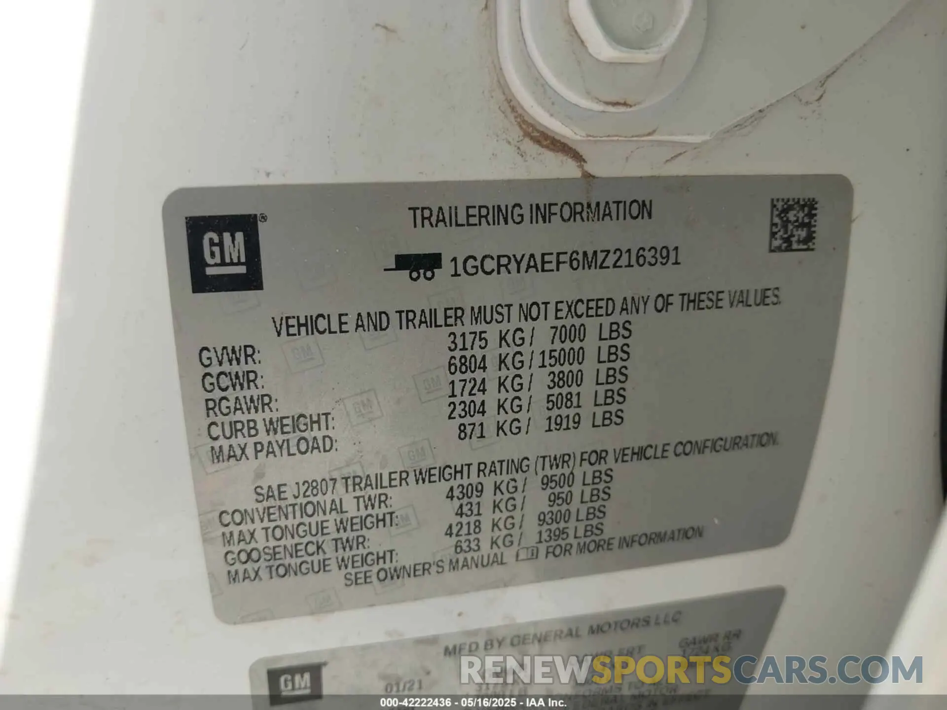 9 Photograph of a damaged car 1GCRYAEF6MZ216391 CHEVROLET SILVERADO 1500 2021