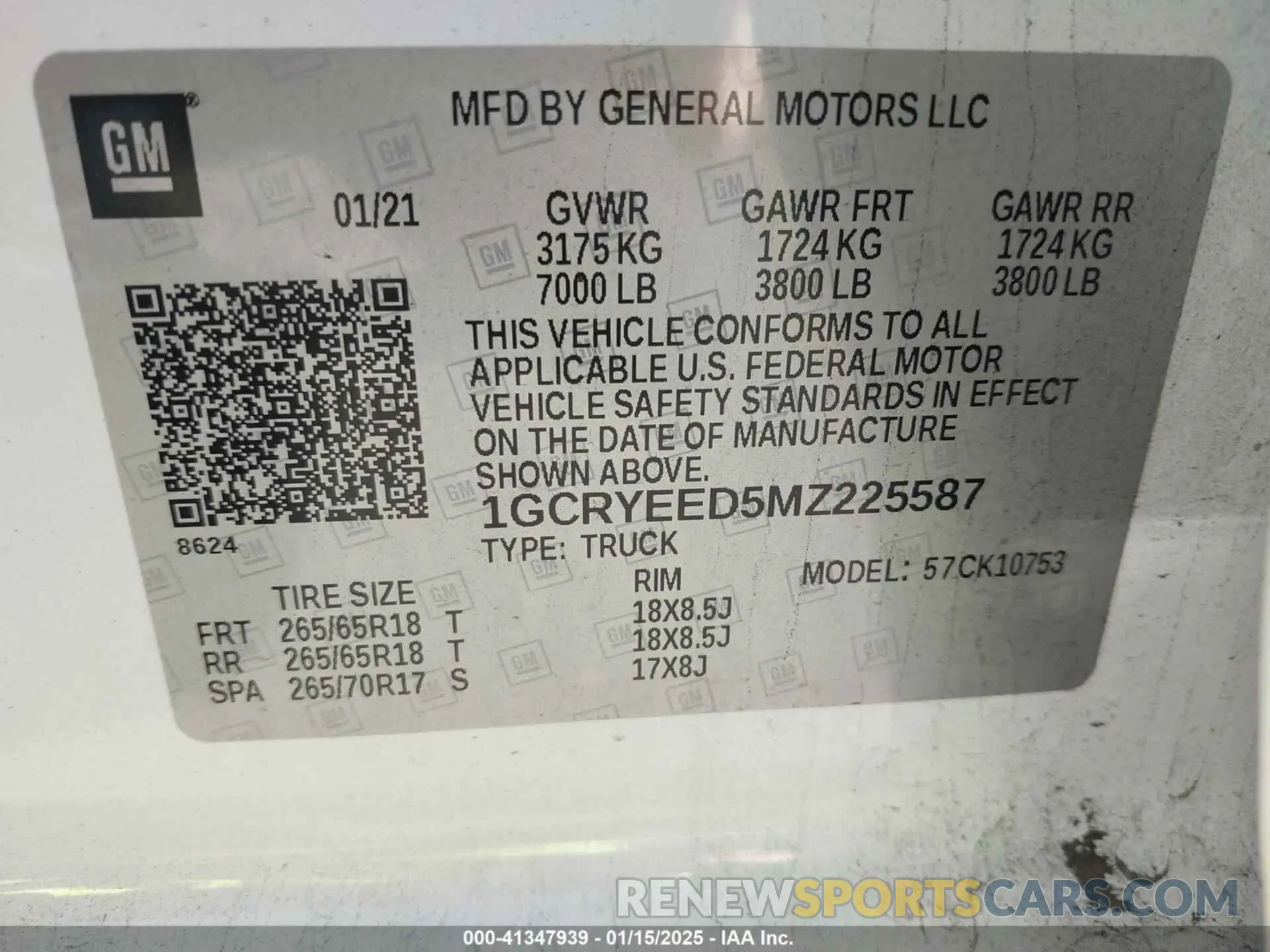 9 Photograph of a damaged car 1GCRYEED5MZ225587 CHEVROLET SILVERADO 1500 2021