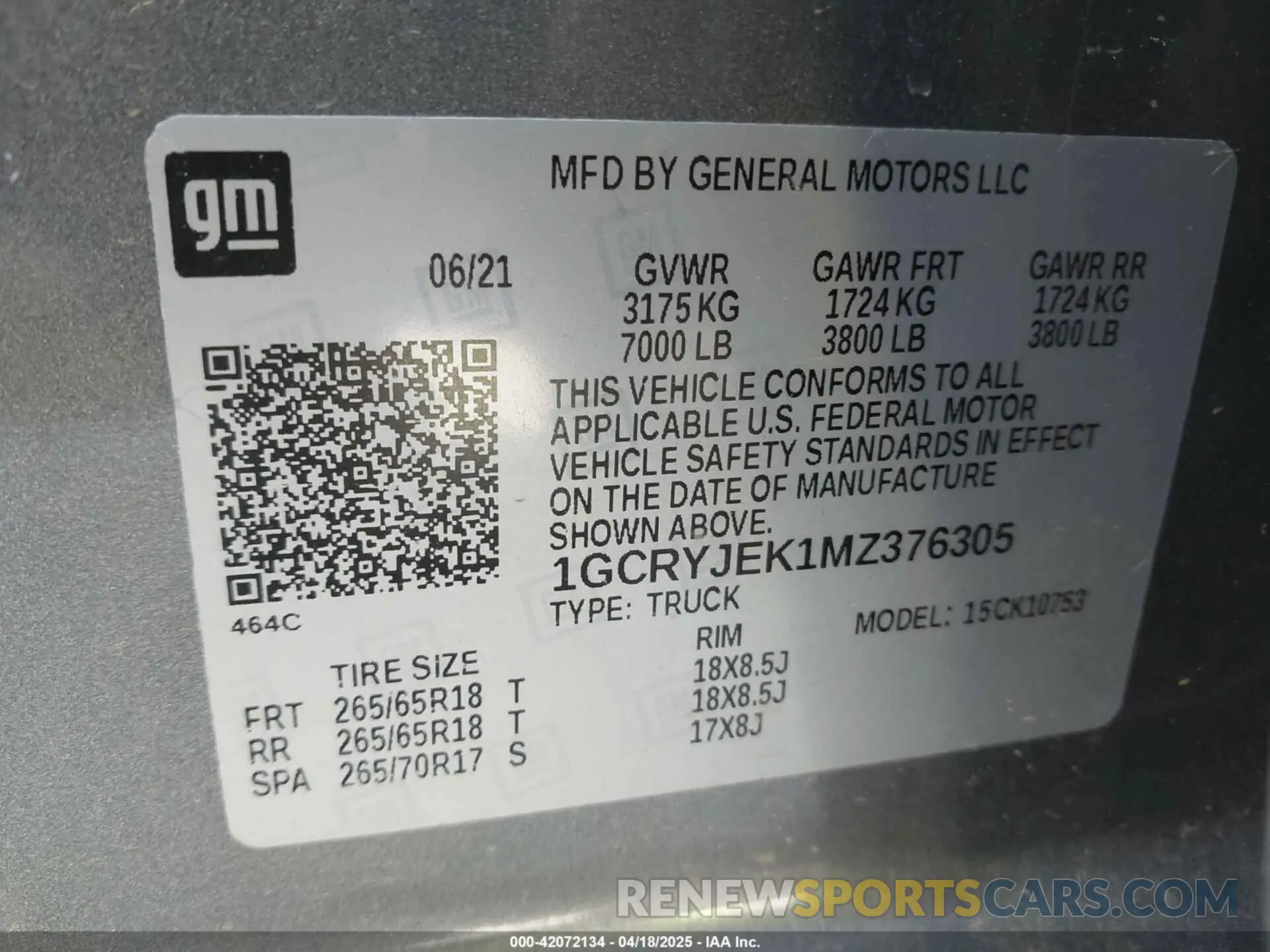 9 Photograph of a damaged car 1GCRYJEK1MZ376305 CHEVROLET SILVERADO 1500 2021
