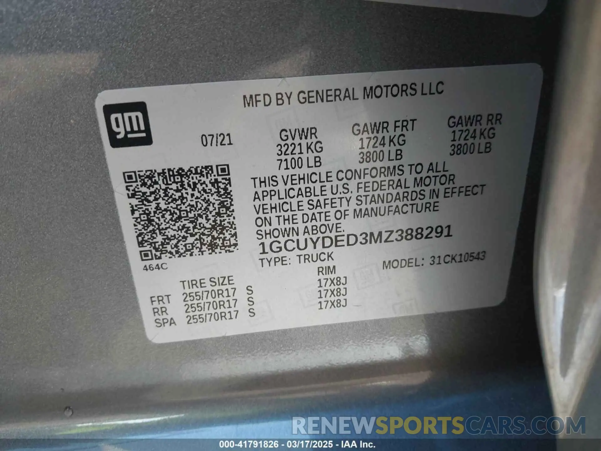 9 Photograph of a damaged car 1GCUYDED3MZ388291 CHEVROLET SILVERADO 1500 2021
