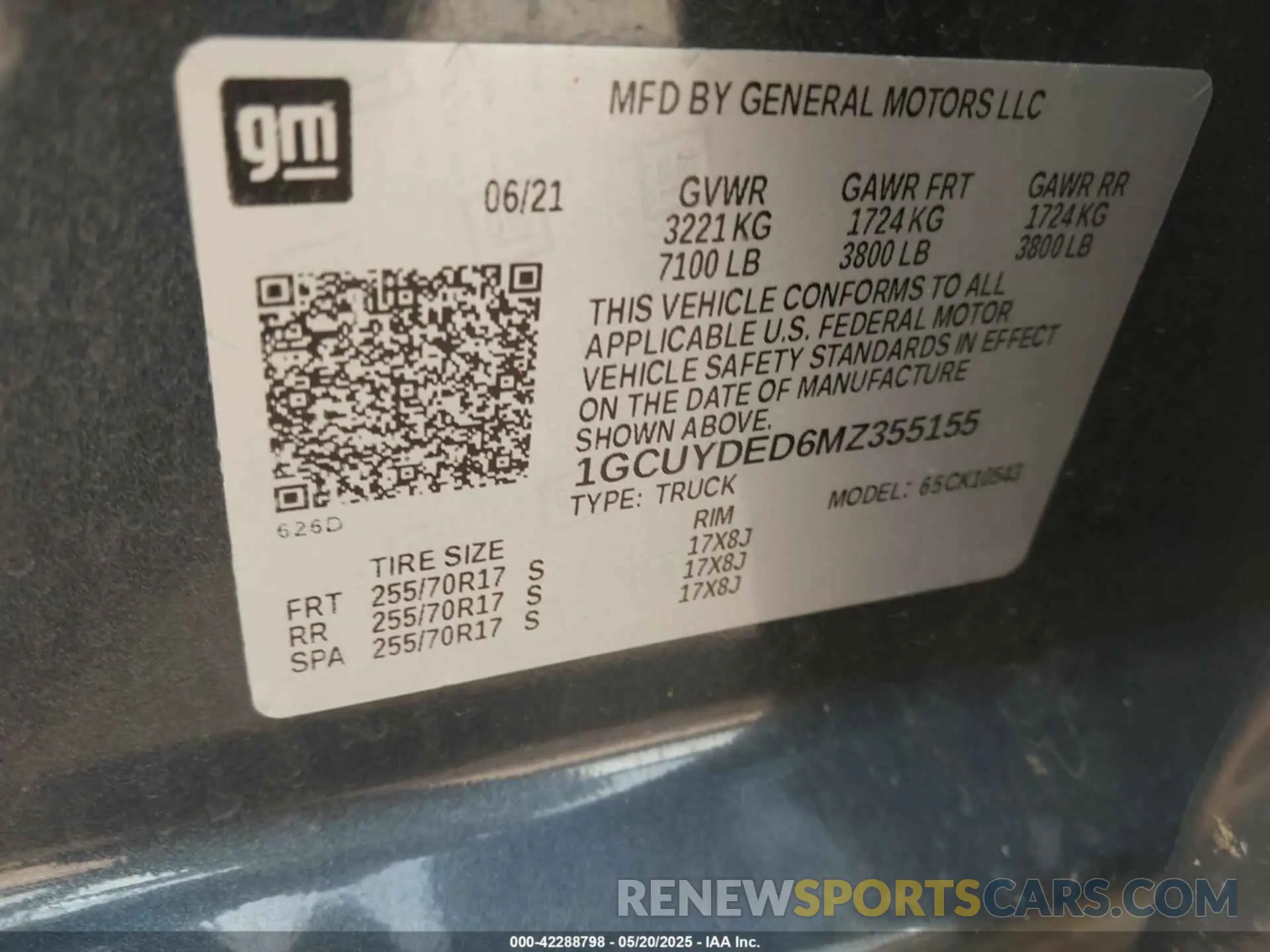 9 Photograph of a damaged car 1GCUYDED6MZ355155 CHEVROLET SILVERADO 1500 2021