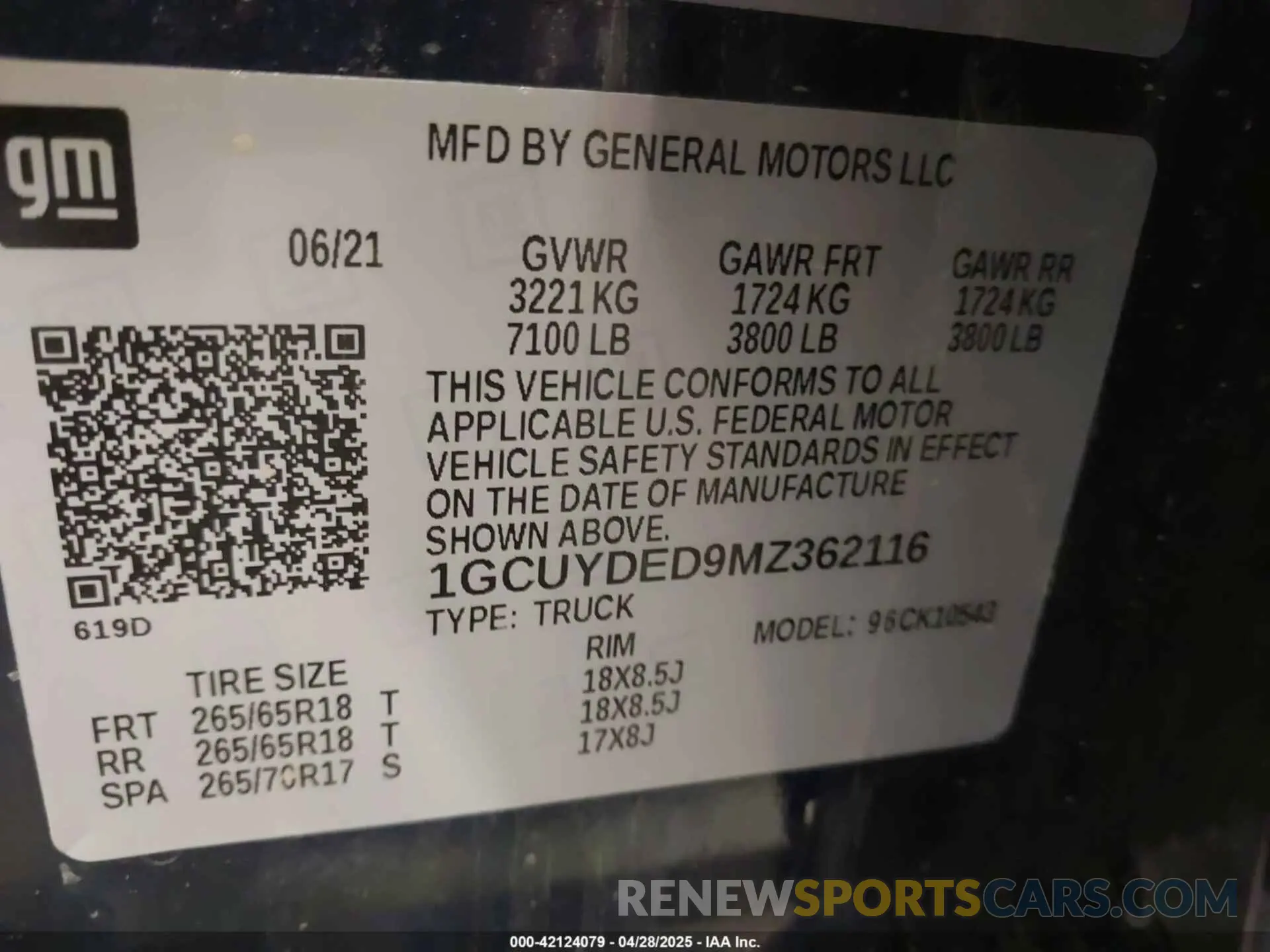 9 Photograph of a damaged car 1GCUYDED9MZ362116 CHEVROLET SILVERADO 1500 2021