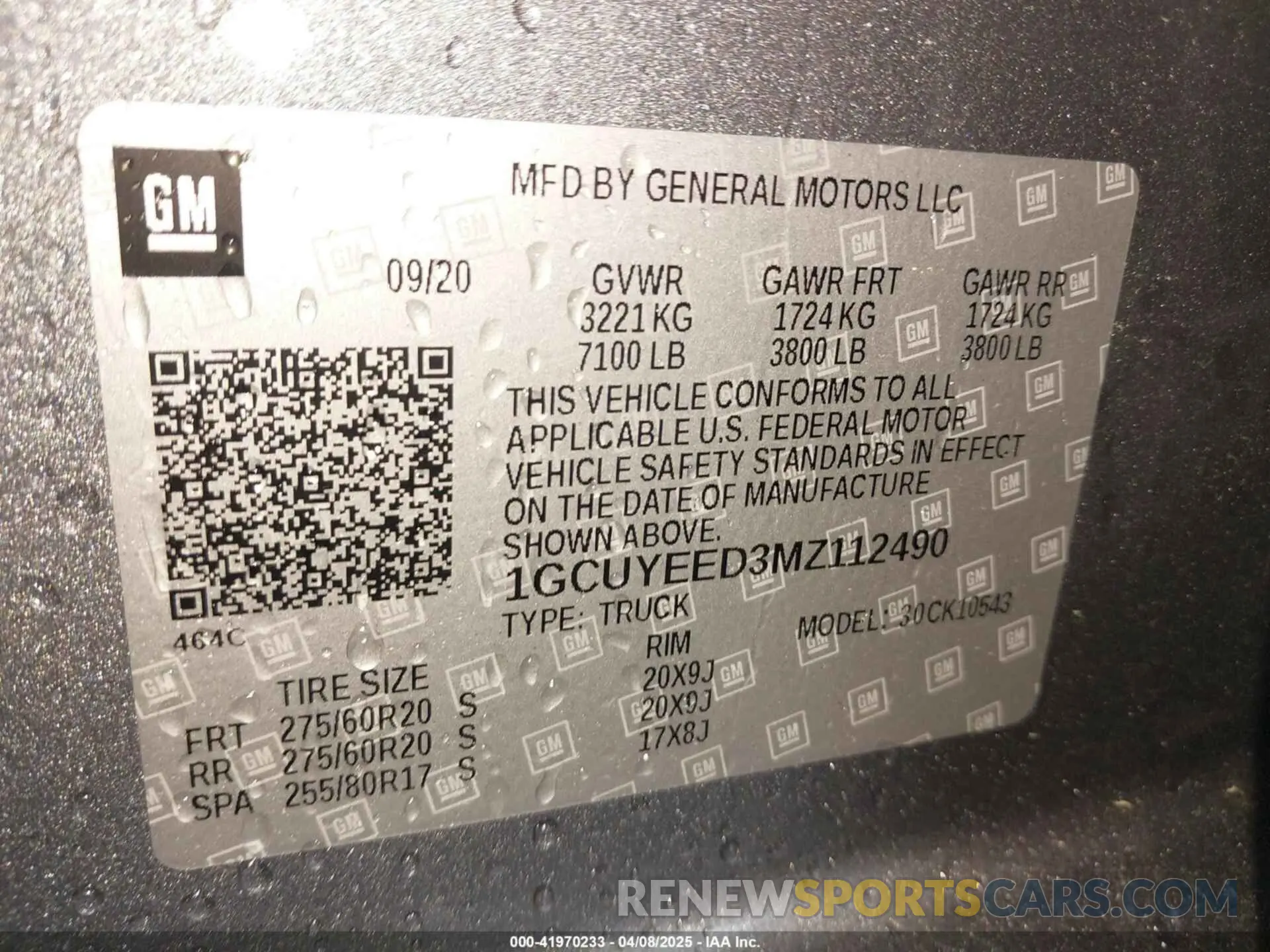 9 Photograph of a damaged car 1GCUYEED3MZ112490 CHEVROLET SILVERADO 1500 2021