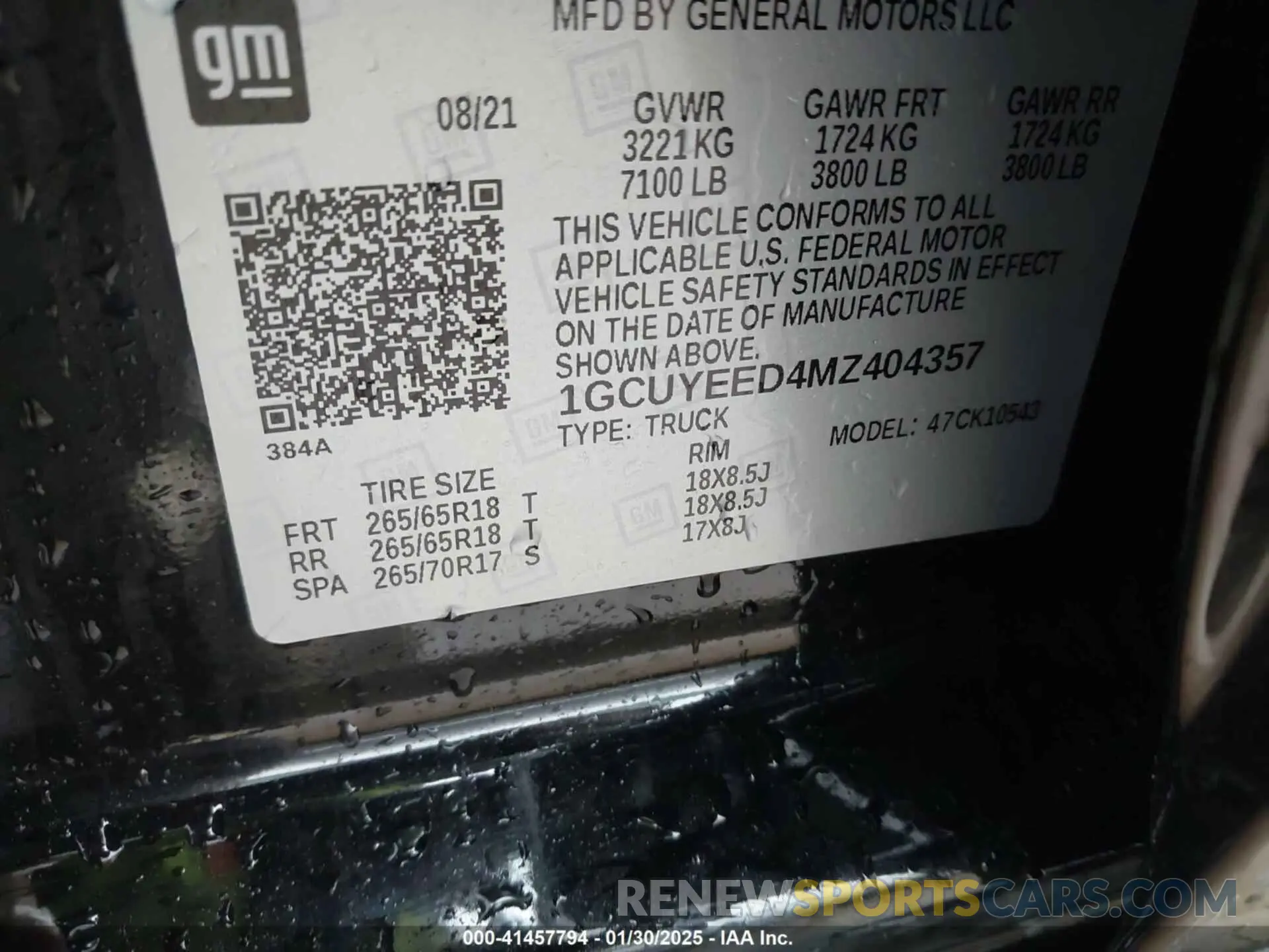 9 Photograph of a damaged car 1GCUYEED4MZ404357 CHEVROLET SILVERADO 1500 2021