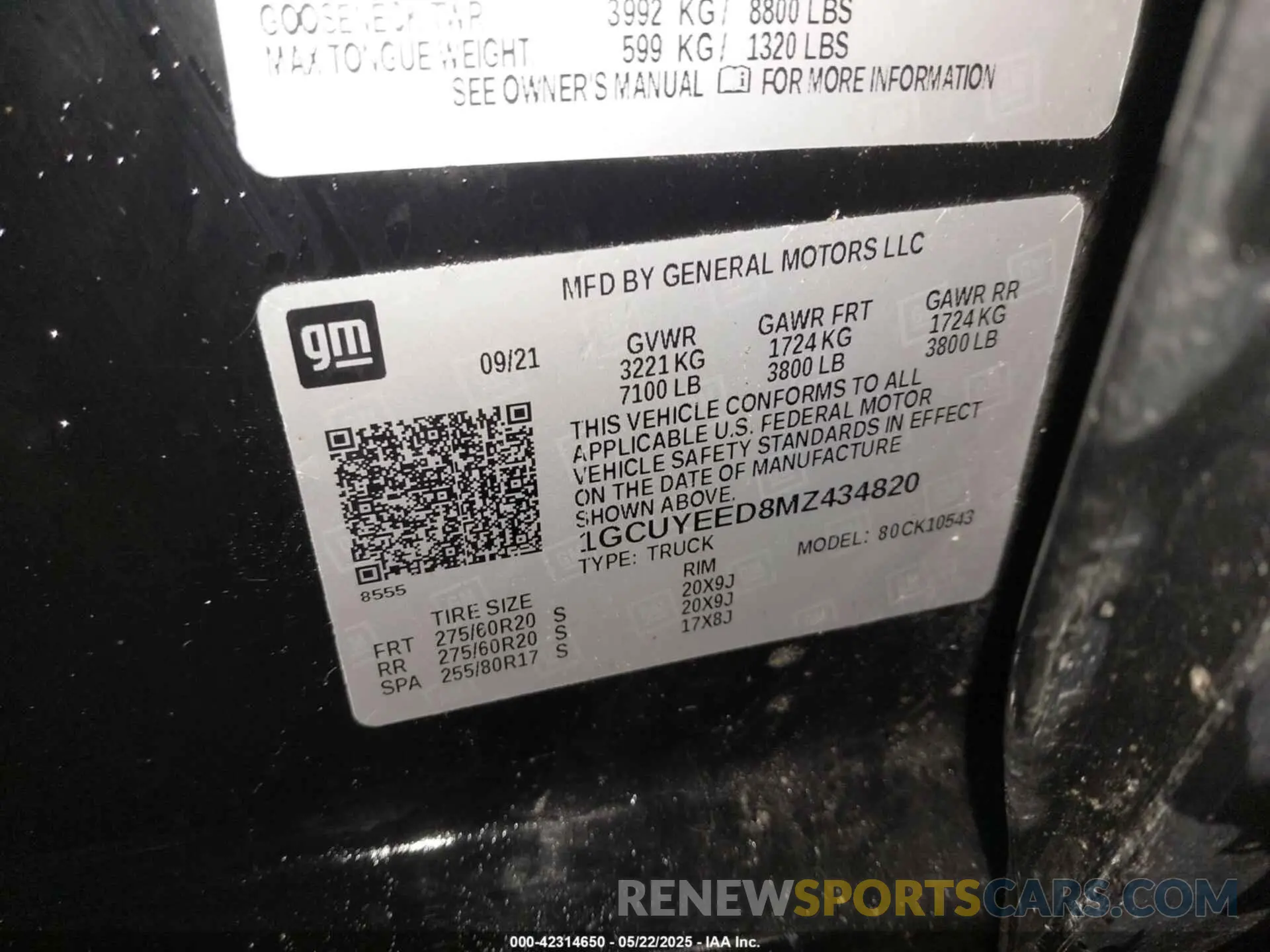9 Photograph of a damaged car 1GCUYEED8MZ434820 CHEVROLET SILVERADO 1500 2021