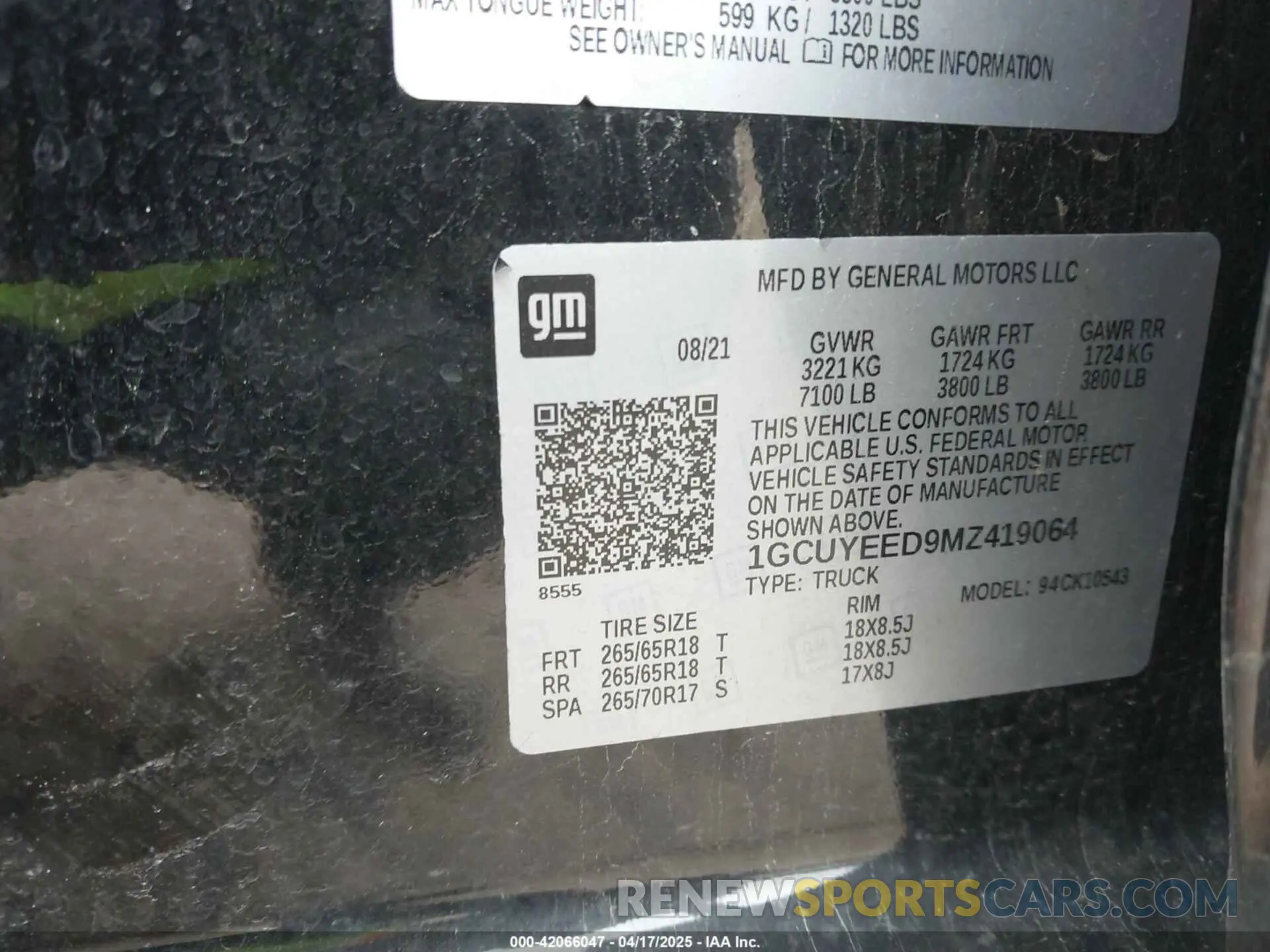 9 Photograph of a damaged car 1GCUYEED9MZ419064 CHEVROLET SILVERADO 1500 2021