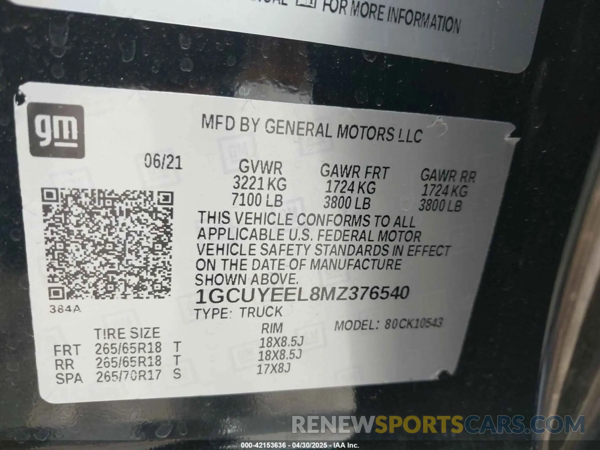 9 Photograph of a damaged car 1GCUYEEL8MZ376540 CHEVROLET SILVERADO 1500 2021