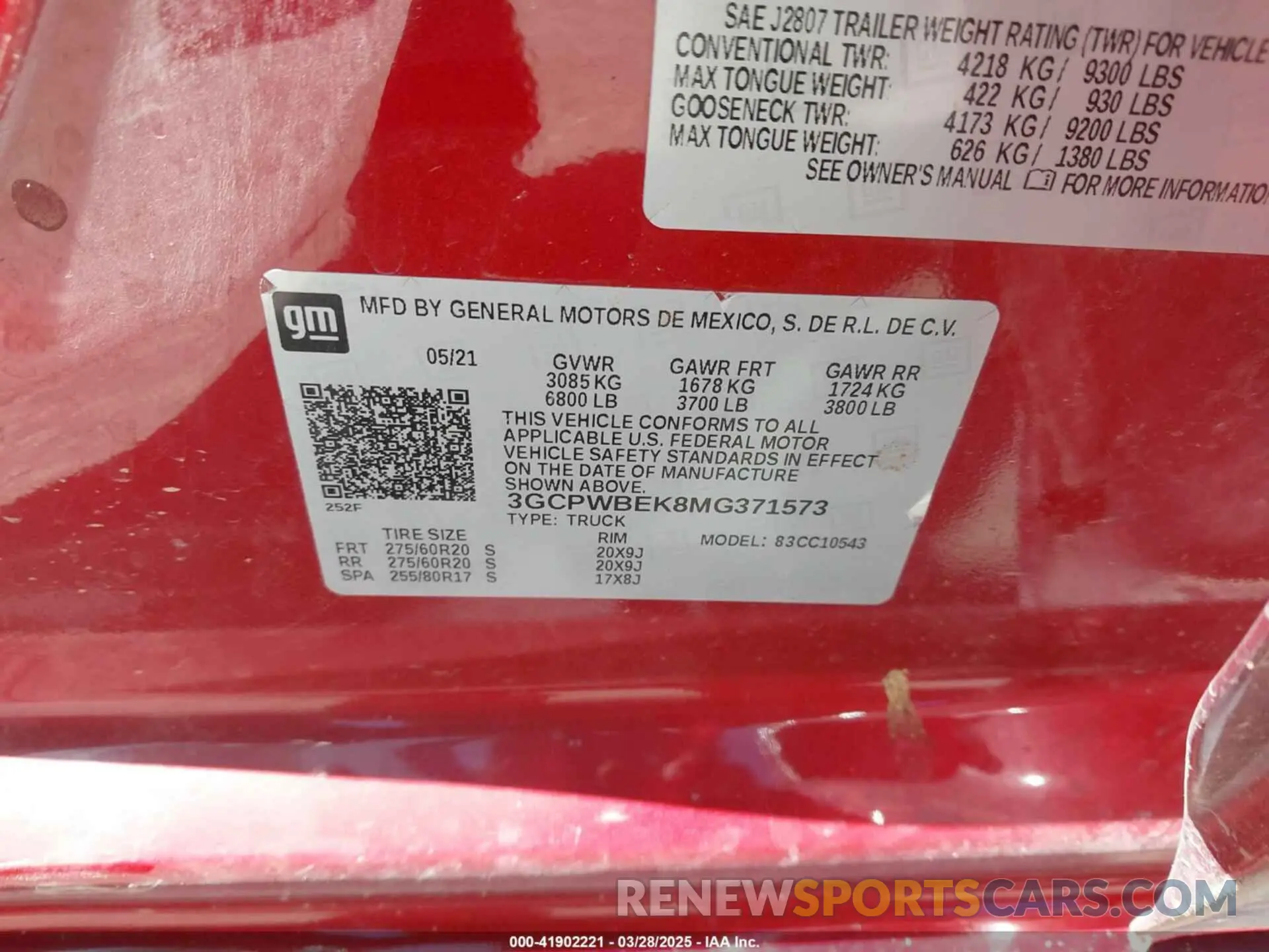 9 Photograph of a damaged car 3GCPWBEK8MG371573 CHEVROLET SILVERADO 1500 2021