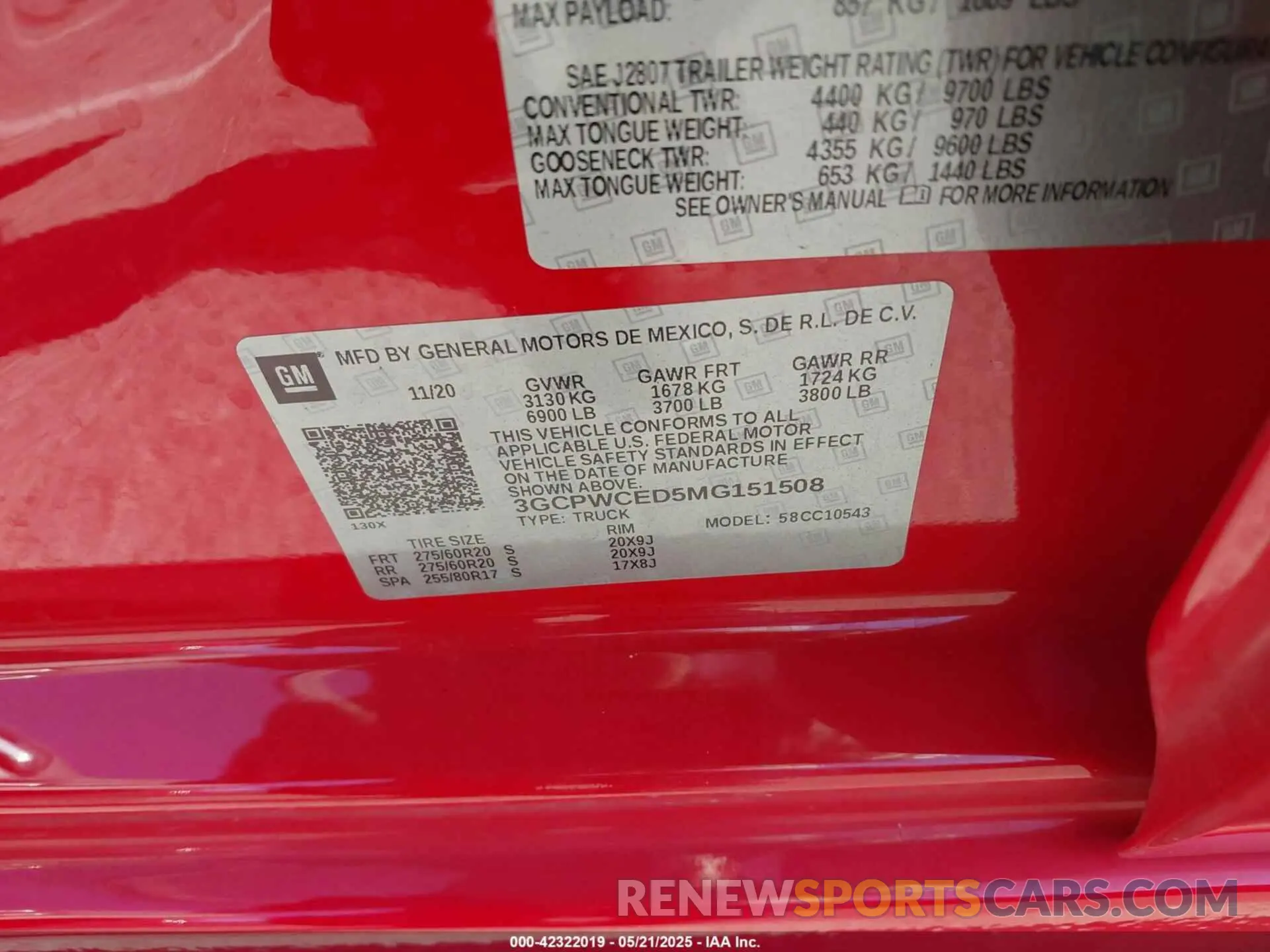 9 Photograph of a damaged car 3GCPWCED5MG151508 CHEVROLET SILVERADO 1500 2021