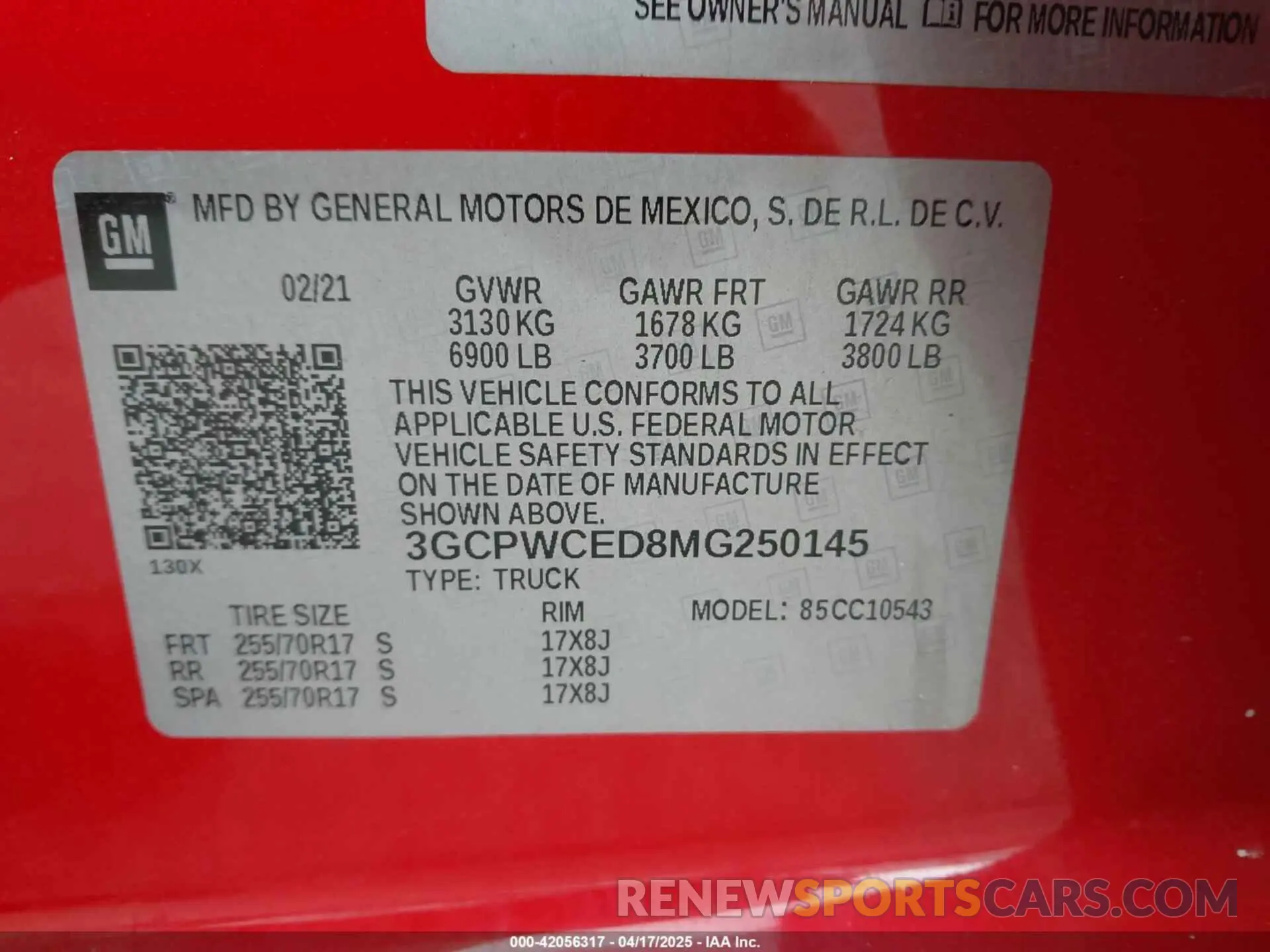 9 Photograph of a damaged car 3GCPWCED8MG250145 CHEVROLET SILVERADO 1500 2021