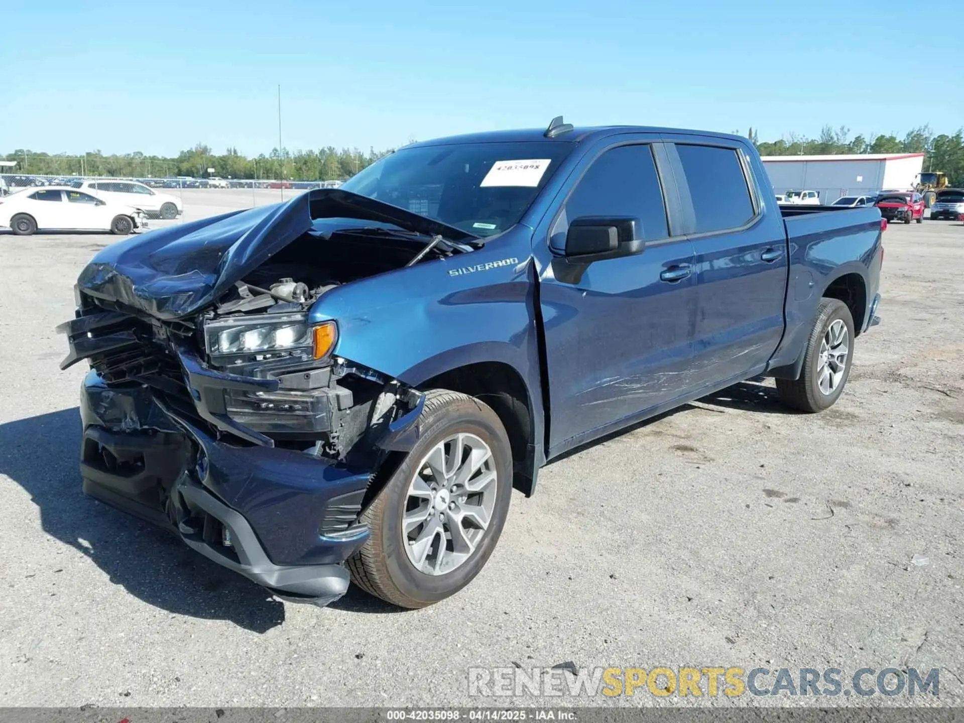 2 Photograph of a damaged car 3GCPWDETXMG416324 CHEVROLET SILVERADO 1500 2021