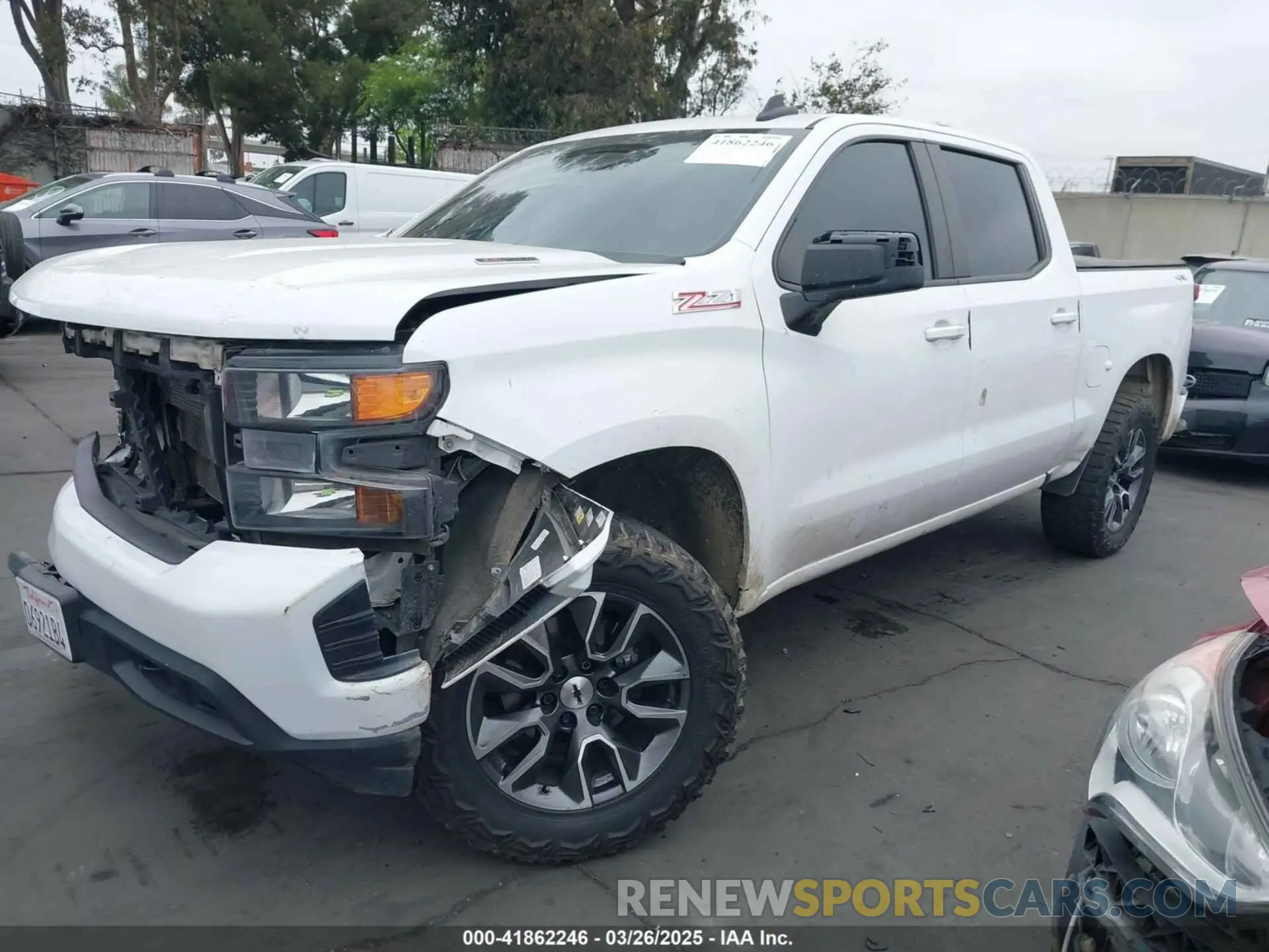 2 Photograph of a damaged car 3GCUYAEF2MG352527 CHEVROLET SILVERADO 1500 2021