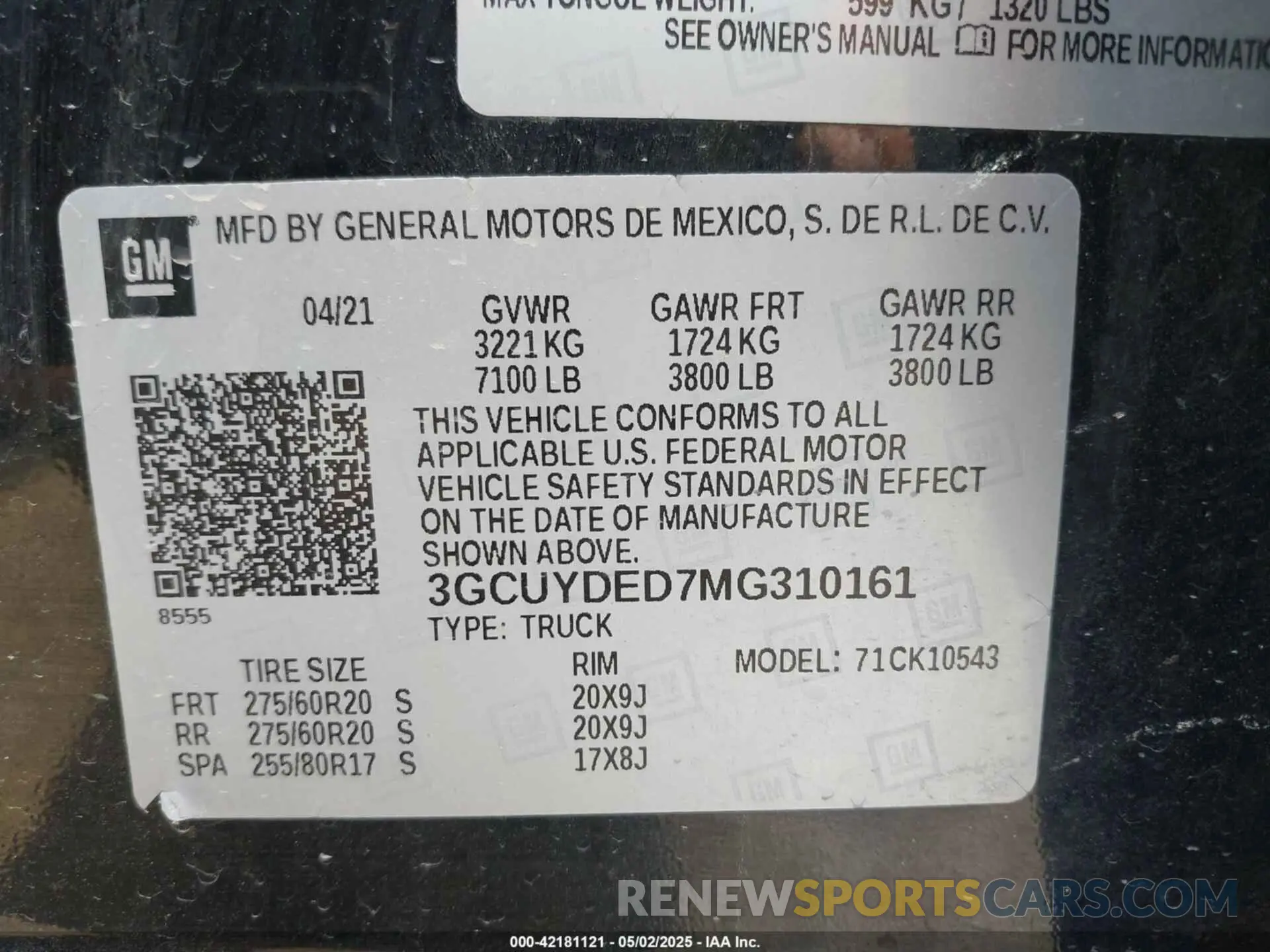 9 Photograph of a damaged car 3GCUYDED7MG310161 CHEVROLET SILVERADO 1500 2021