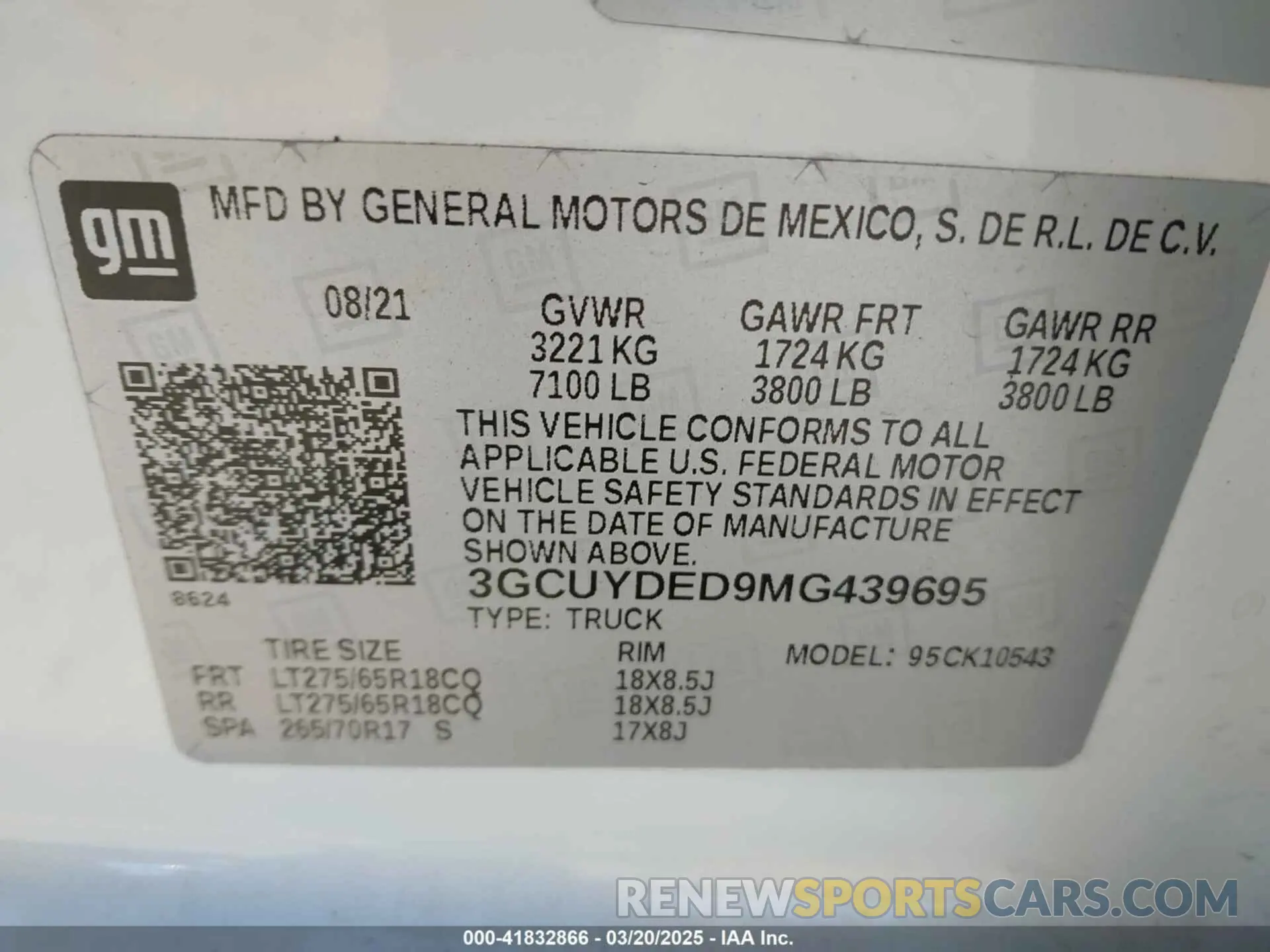 9 Photograph of a damaged car 3GCUYDED9MG439695 CHEVROLET SILVERADO 1500 2021