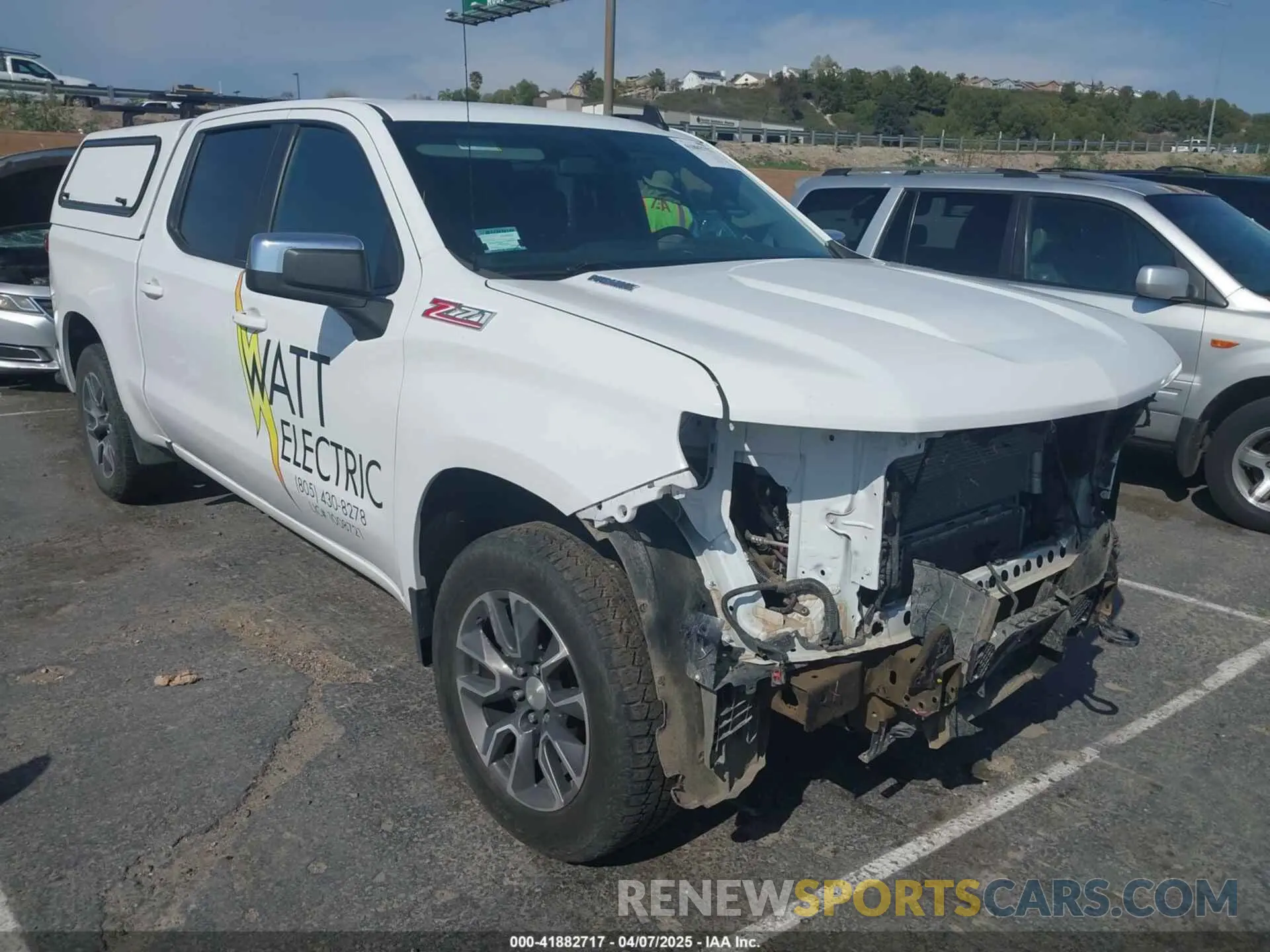 1 Photograph of a damaged car 3GCUYDET6MG348181 CHEVROLET SILVERADO 1500 2021