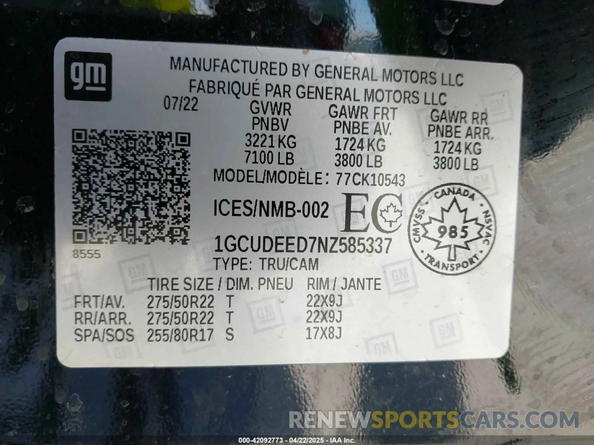 9 Photograph of a damaged car 1GCUDEED7NZ585337 CHEVROLET SILVERADO 1500 2022