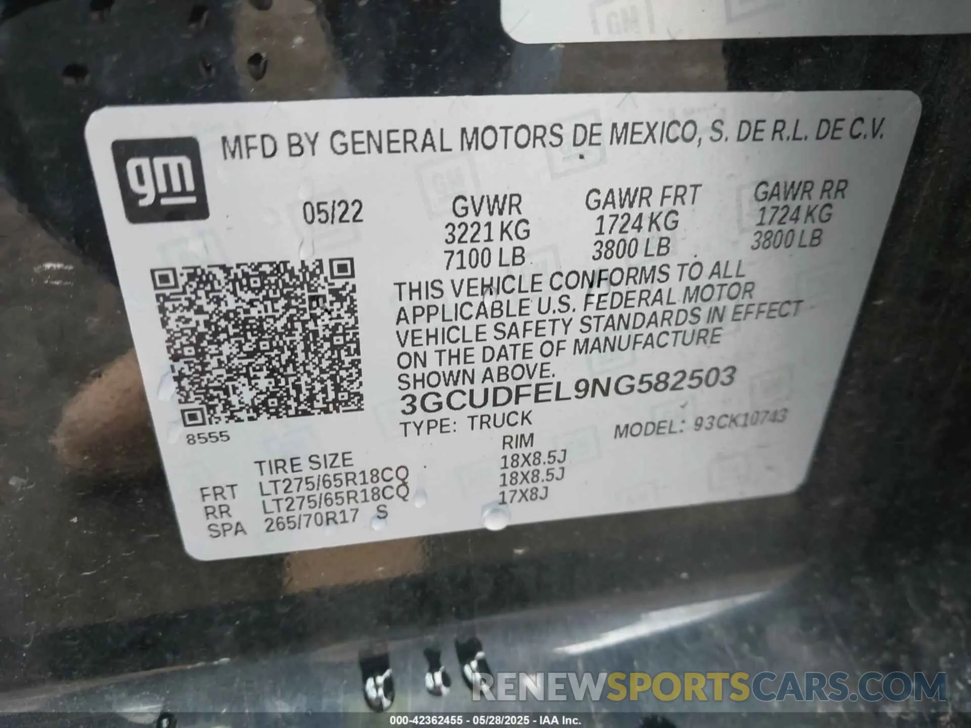 9 Photograph of a damaged car 3GCUDFEL9NG582503 CHEVROLET SILVERADO 1500 2022