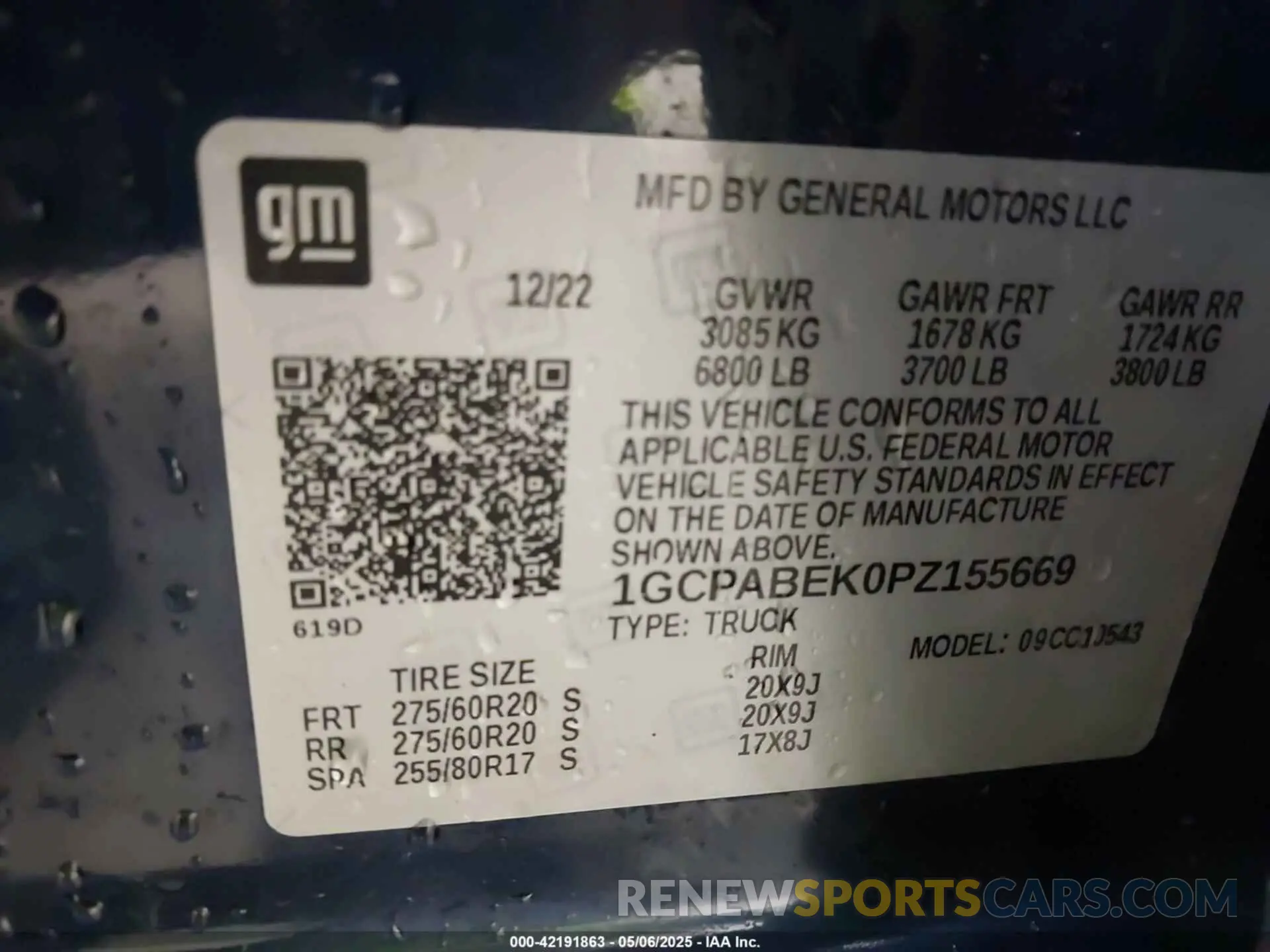 9 Photograph of a damaged car 1GCPABEK0PZ155669 CHEVROLET SILVERADO 1500 2023