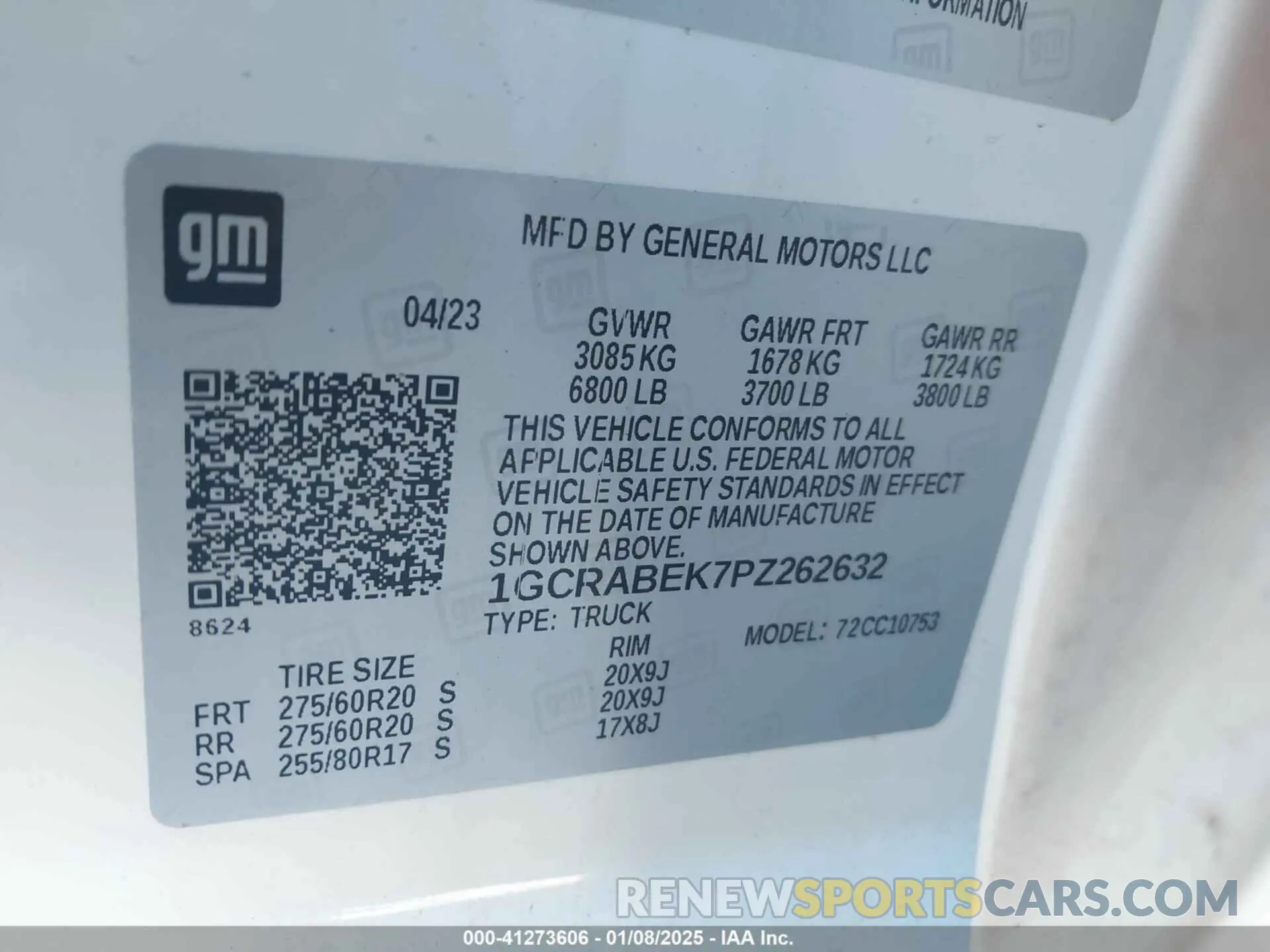 9 Photograph of a damaged car 1GCRABEK7PZ262632 CHEVROLET SILVERADO 1500 2023
