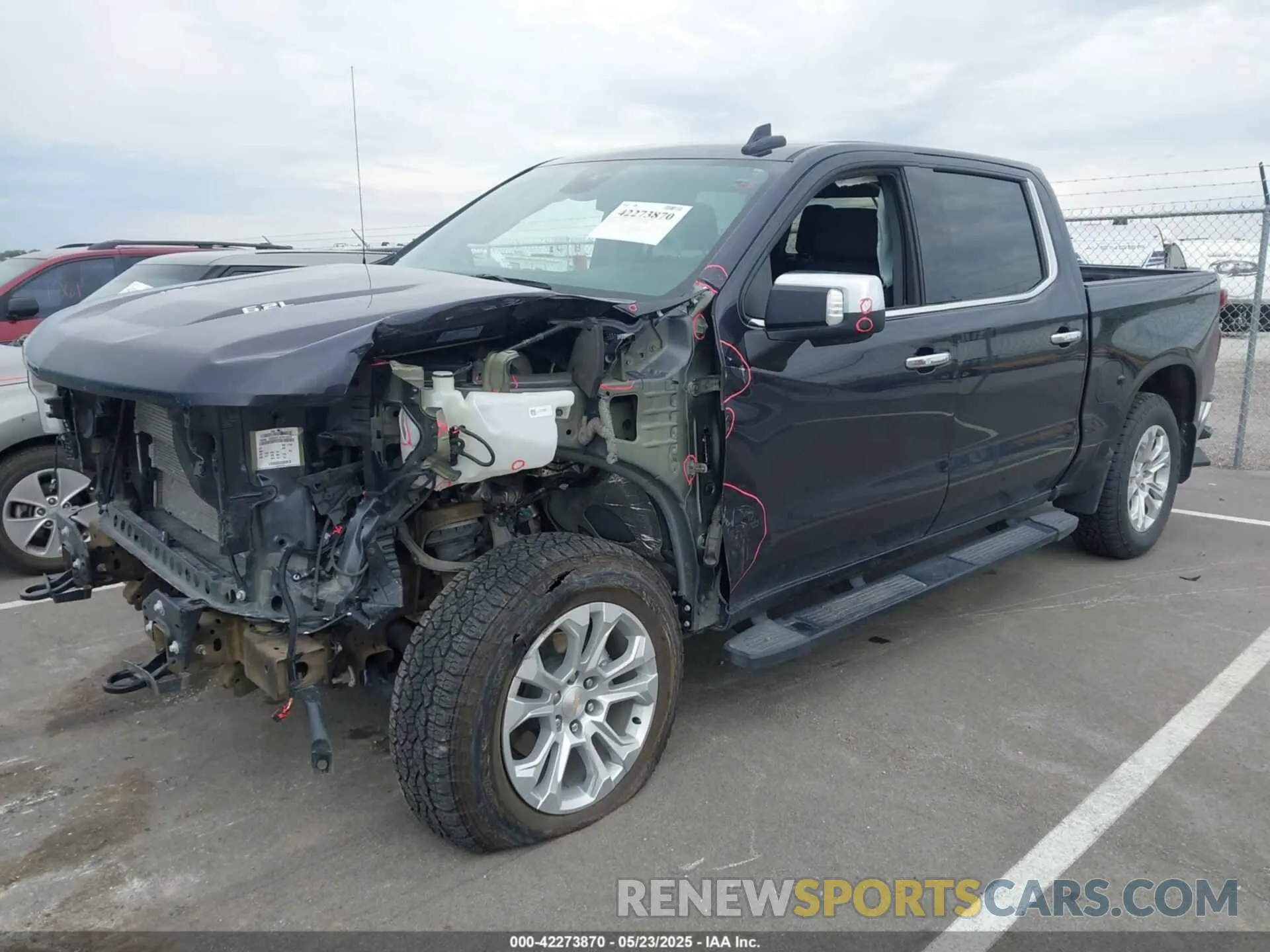 2 Photograph of a damaged car 3GCUDGELXPG356978 CHEVROLET SILVERADO 1500 2023