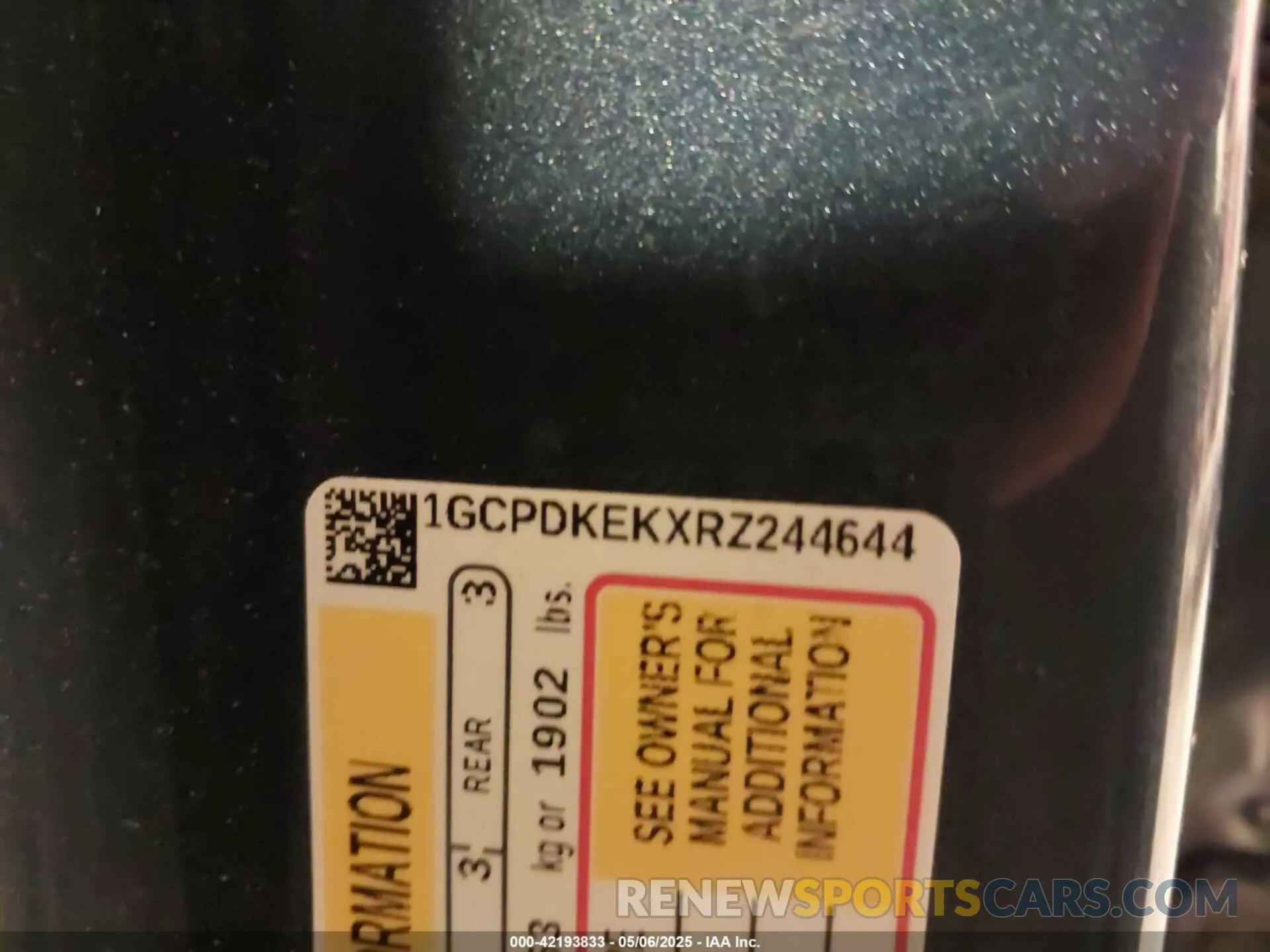 9 Photograph of a damaged car 1GCPDKEKXRZ244644 CHEVROLET SILVERADO 1500 2024
