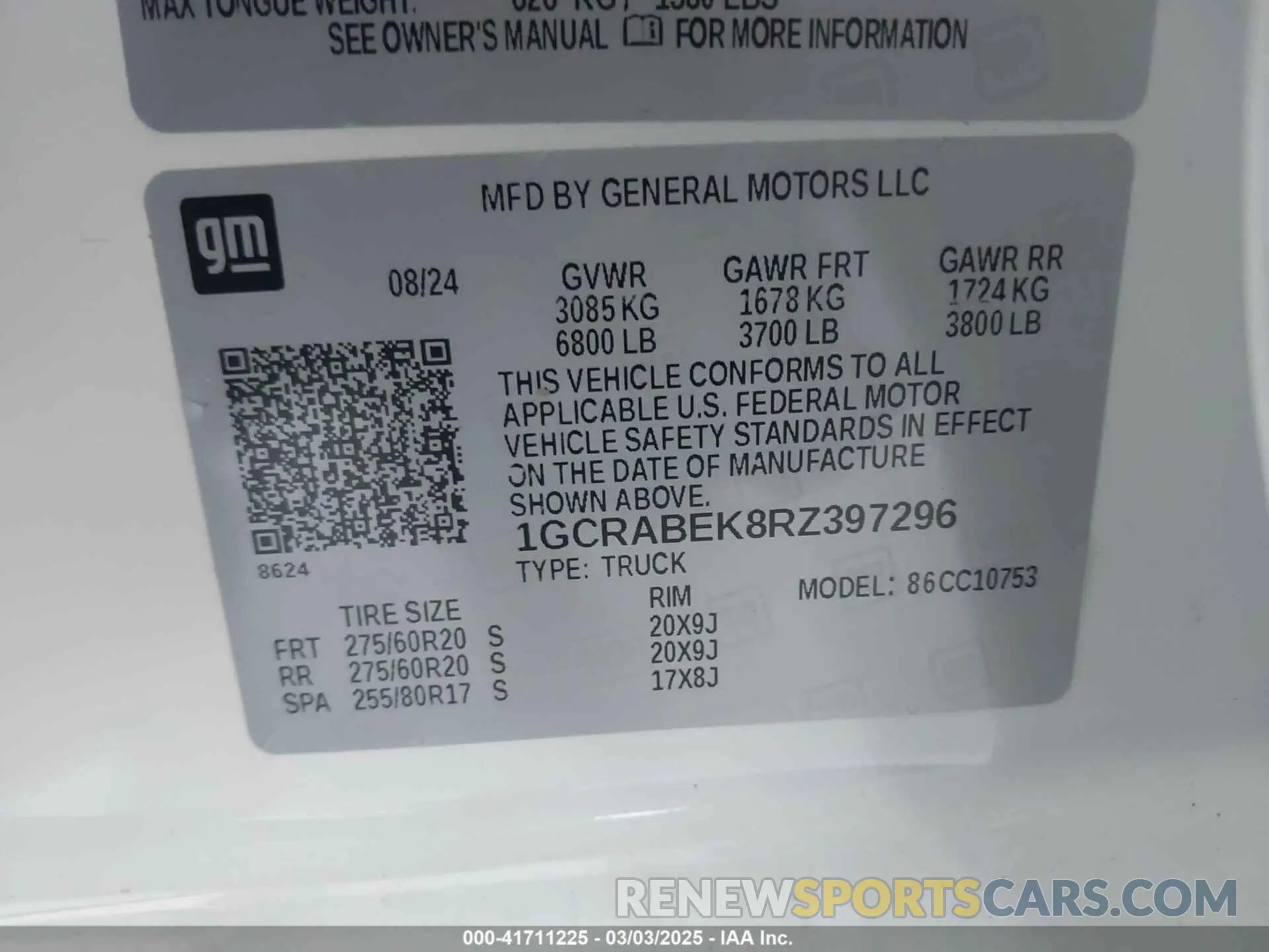 9 Photograph of a damaged car 1GCRABEK8RZ397296 CHEVROLET SILVERADO 1500 2024