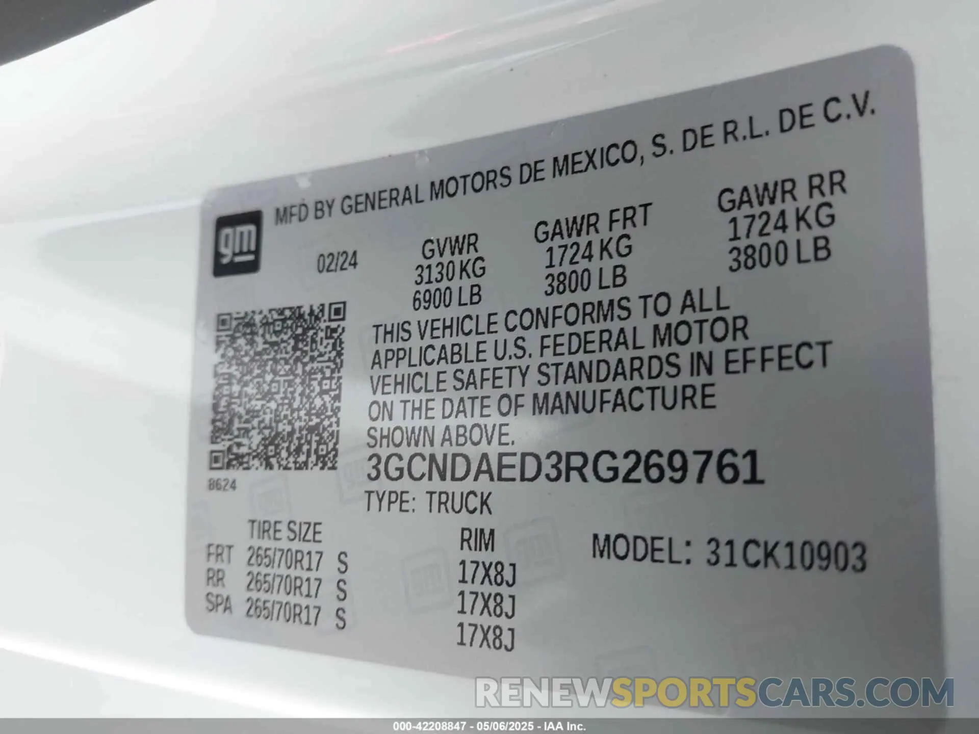 9 Photograph of a damaged car 3GCNDAED3RG269761 CHEVROLET SILVERADO 1500 2024