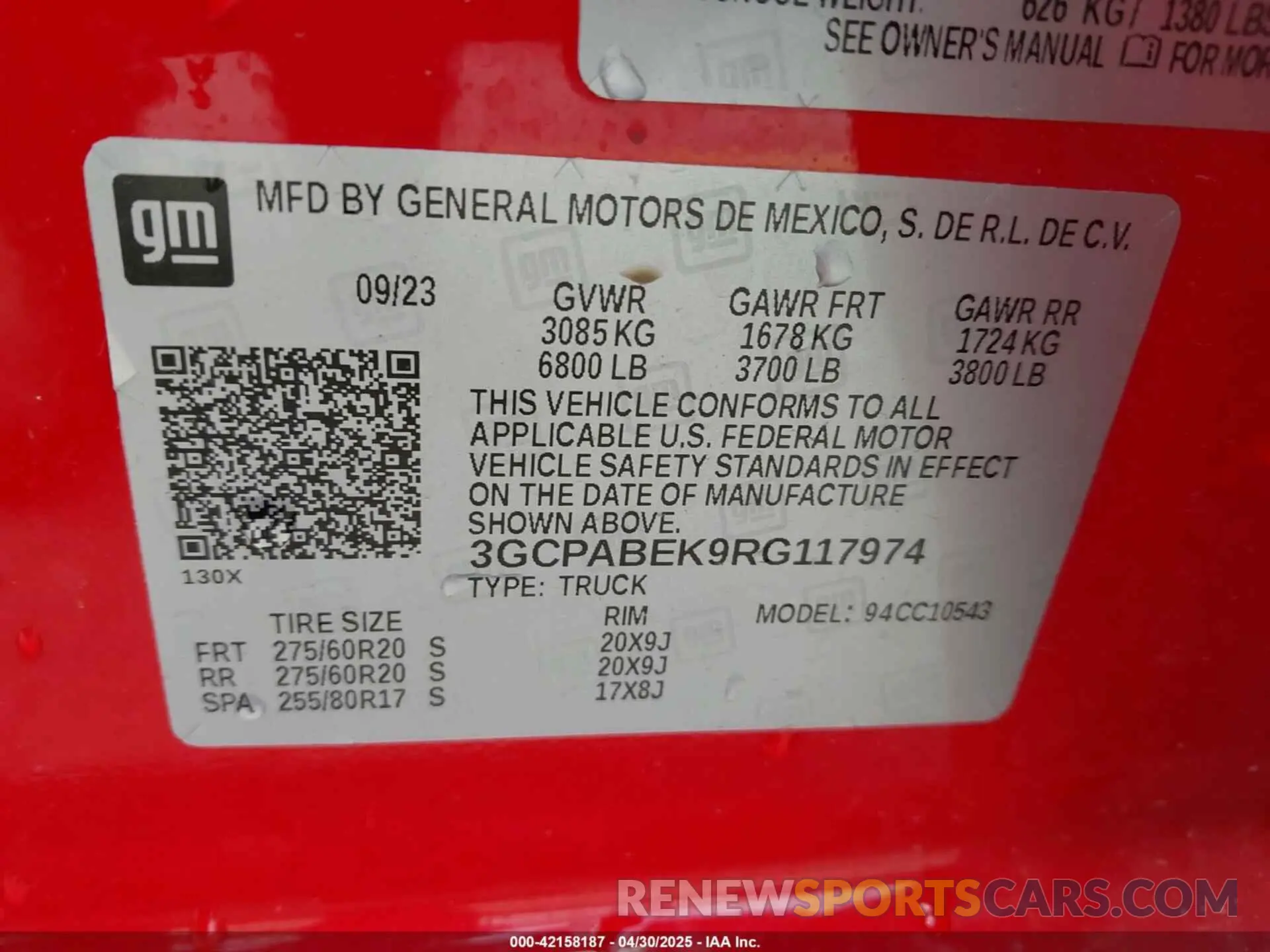 9 Photograph of a damaged car 3GCPABEK9RG117974 CHEVROLET SILVERADO 1500 2024