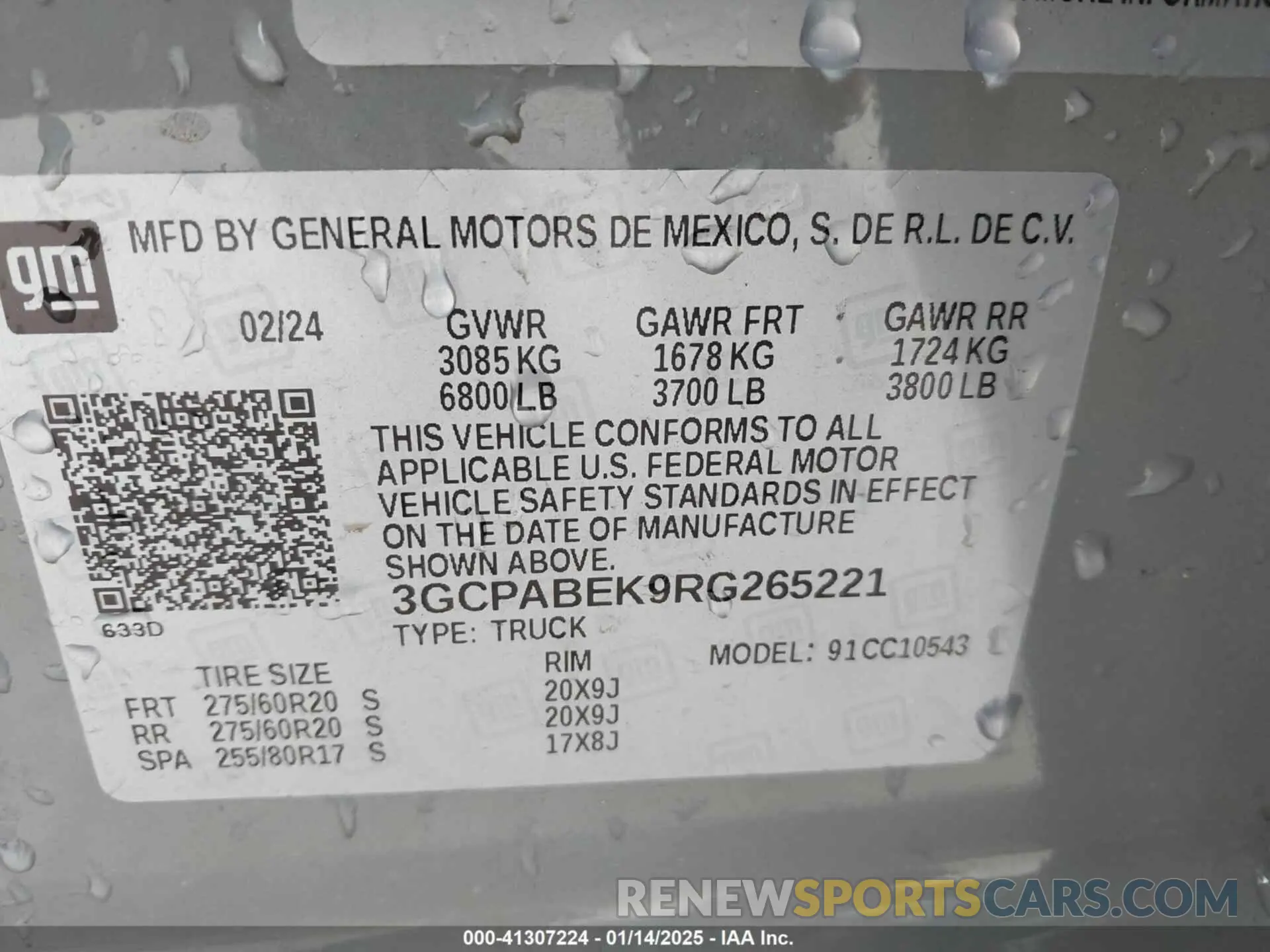 9 Photograph of a damaged car 3GCPABEK9RG265221 CHEVROLET SILVERADO 1500 2024