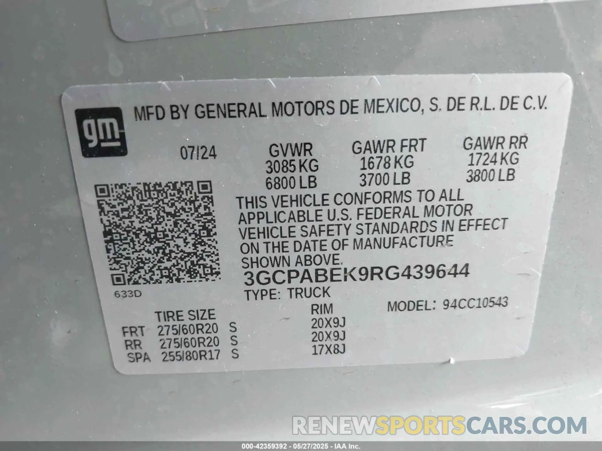 9 Photograph of a damaged car 3GCPABEK9RG439644 CHEVROLET SILVERADO 1500 2024