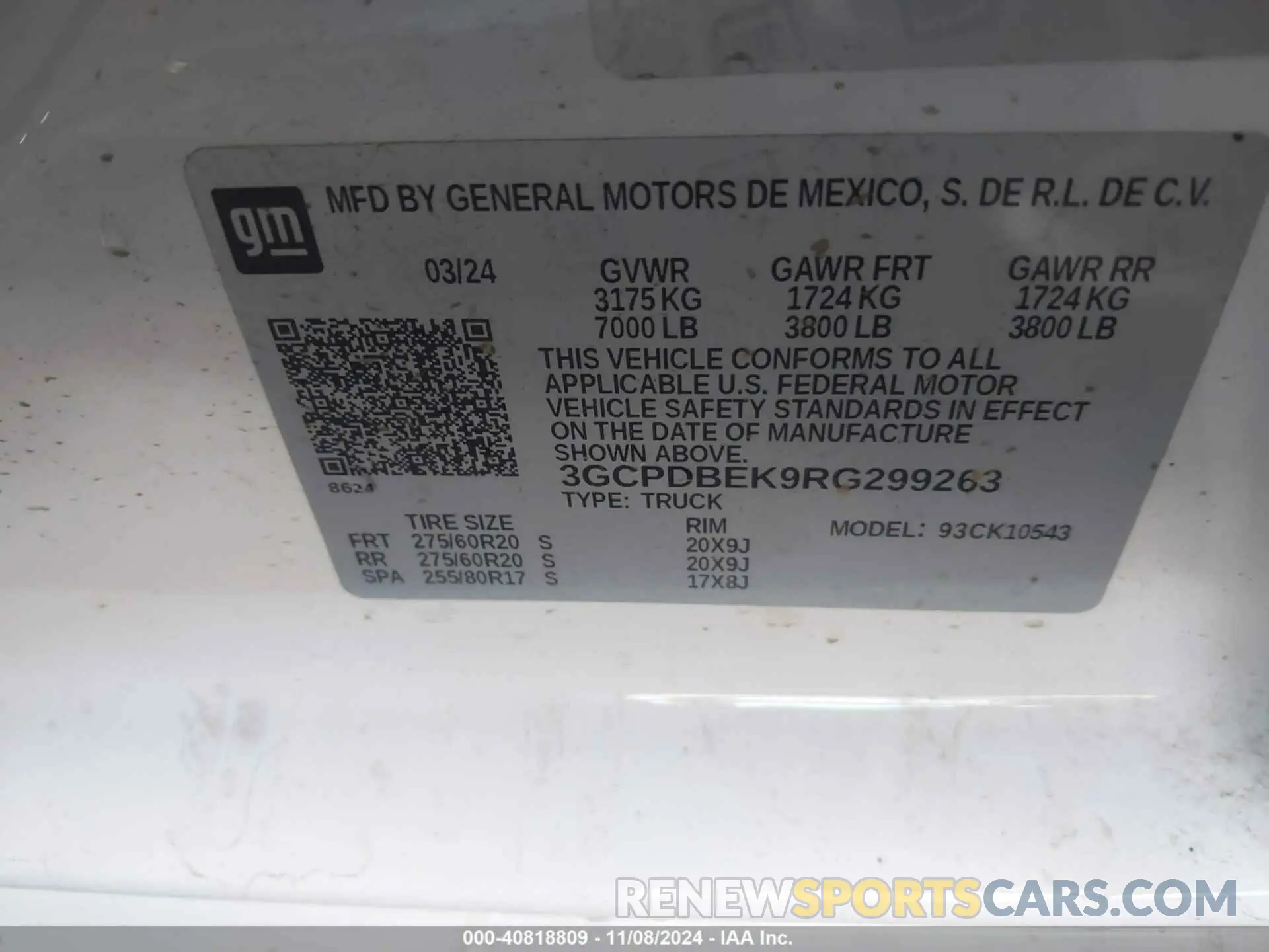 9 Photograph of a damaged car 3GCPDBEK9RG299263 CHEVROLET SILVERADO 1500 2024