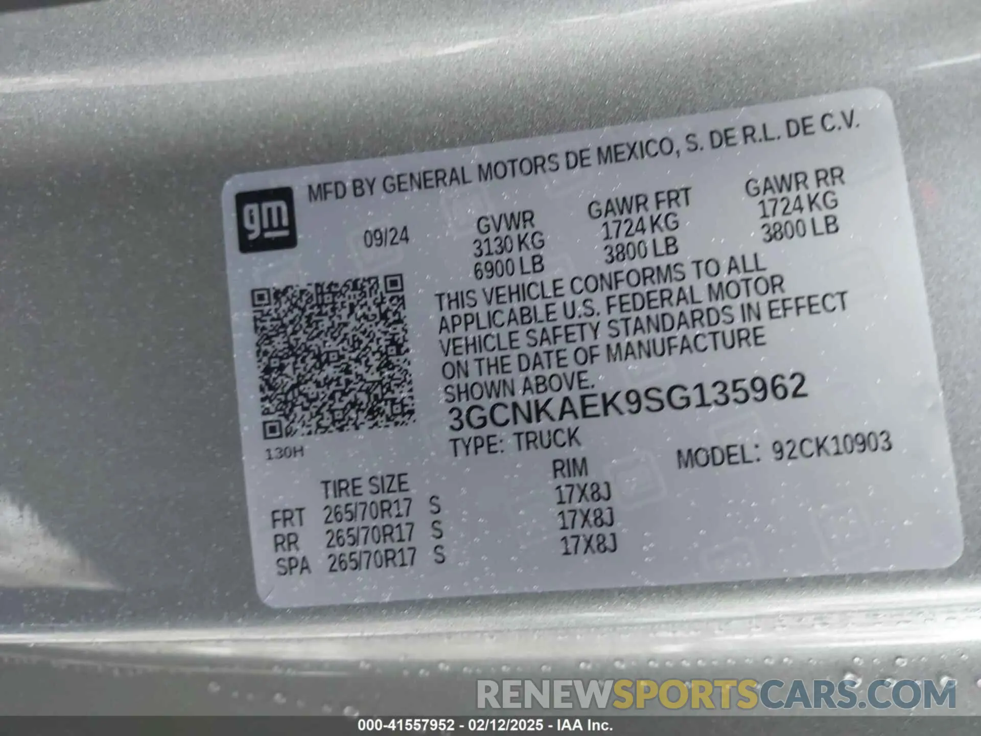 9 Photograph of a damaged car 3GCNKAEK9SG135962 CHEVROLET SILVERADO 1500 2025