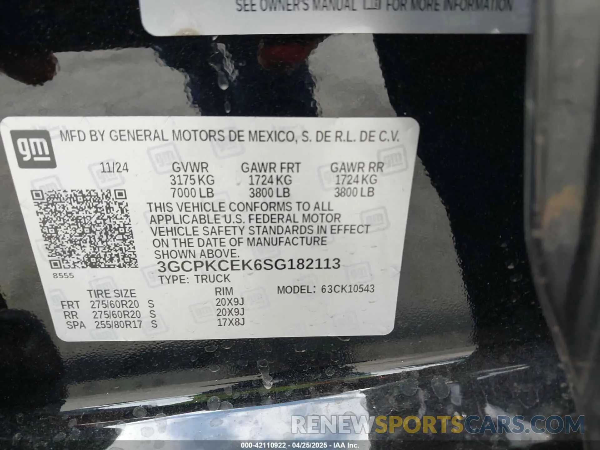 9 Photograph of a damaged car 3GCPKCEK6SG182113 CHEVROLET SILVERADO 1500 2025