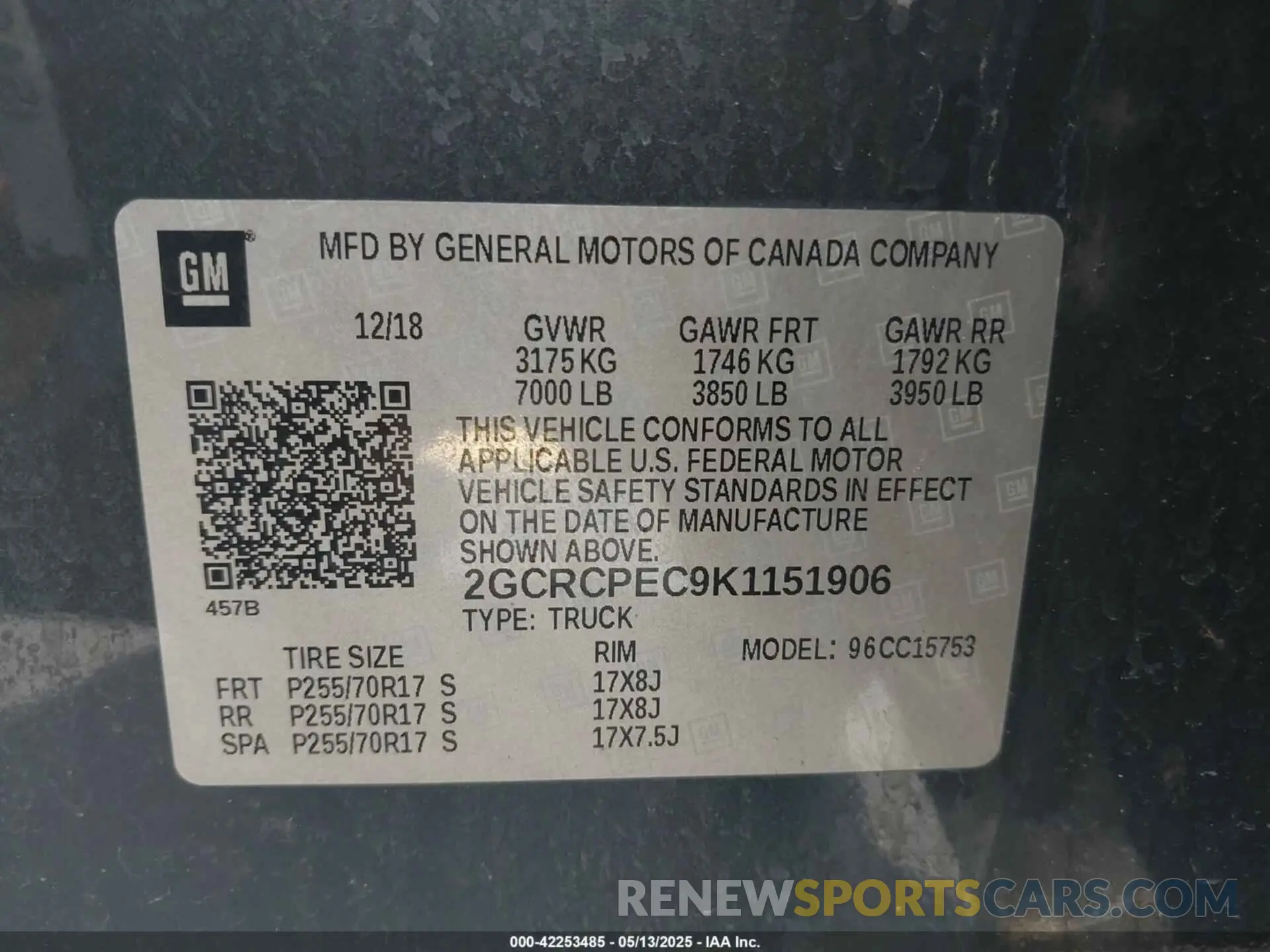 9 Photograph of a damaged car 2GCRCPEC9K1151906 CHEVROLET SILVERADO 1500 LD 2019