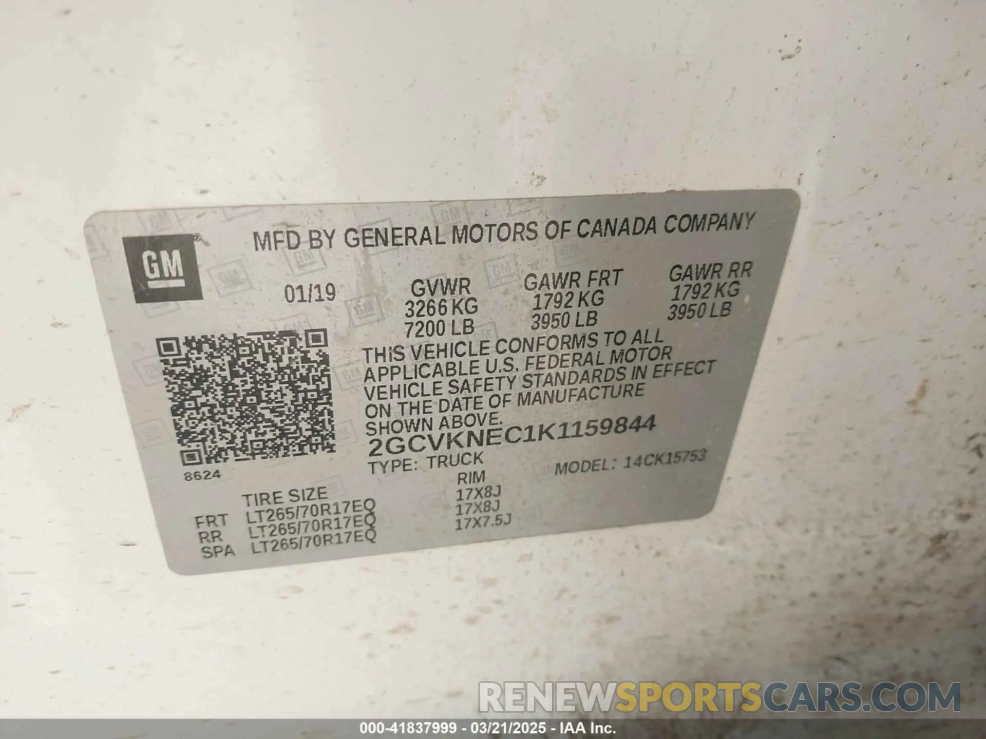 9 Photograph of a damaged car 2GCVKNEC1K1159844 CHEVROLET SILVERADO 1500 LD 2019