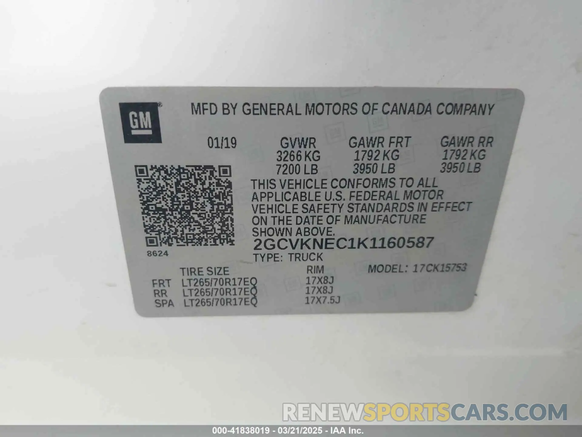 9 Photograph of a damaged car 2GCVKNEC1K1160587 CHEVROLET SILVERADO 1500 LD 2019