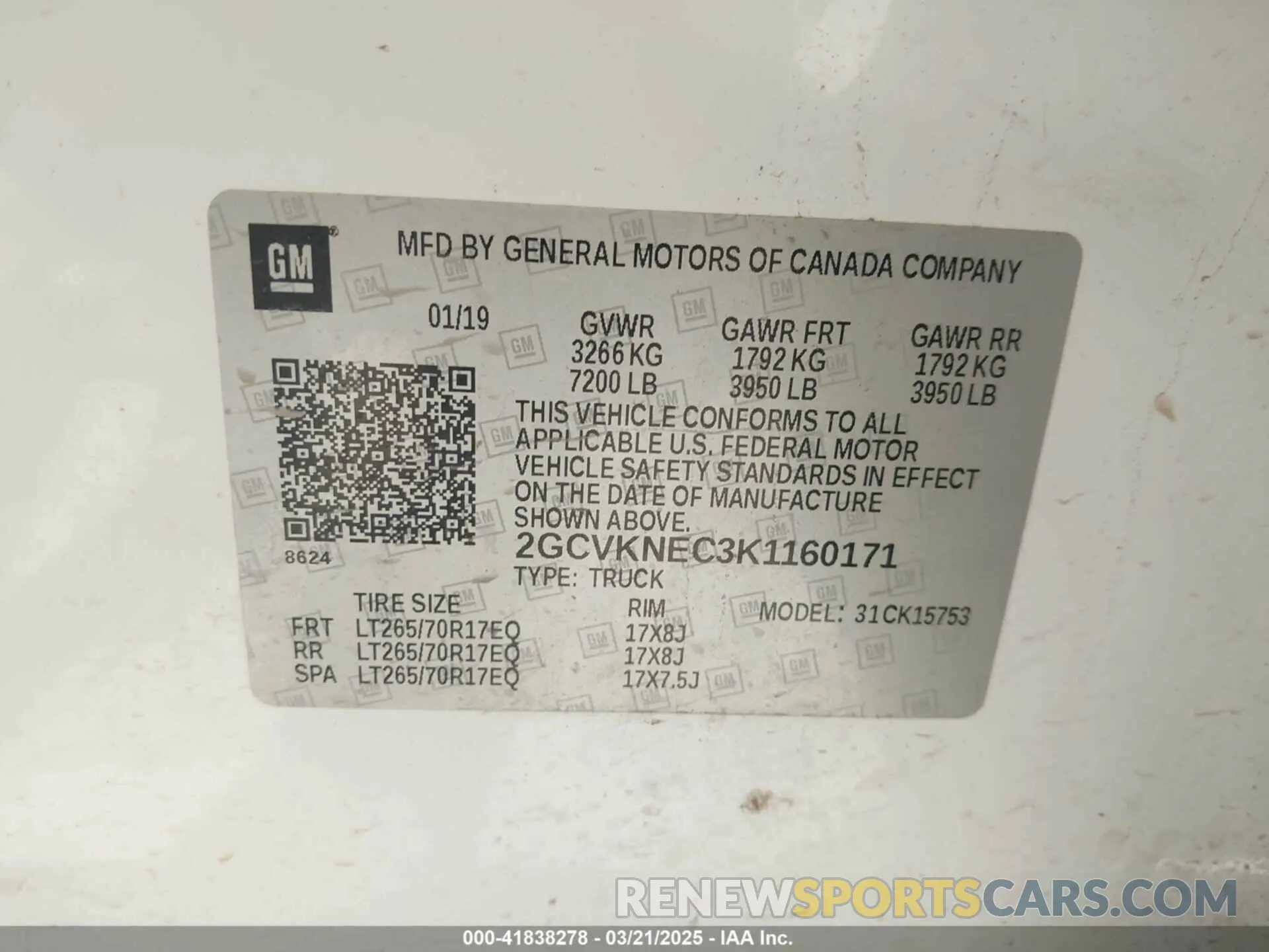 9 Photograph of a damaged car 2GCVKNEC3K1160171 CHEVROLET SILVERADO 1500 LD 2019