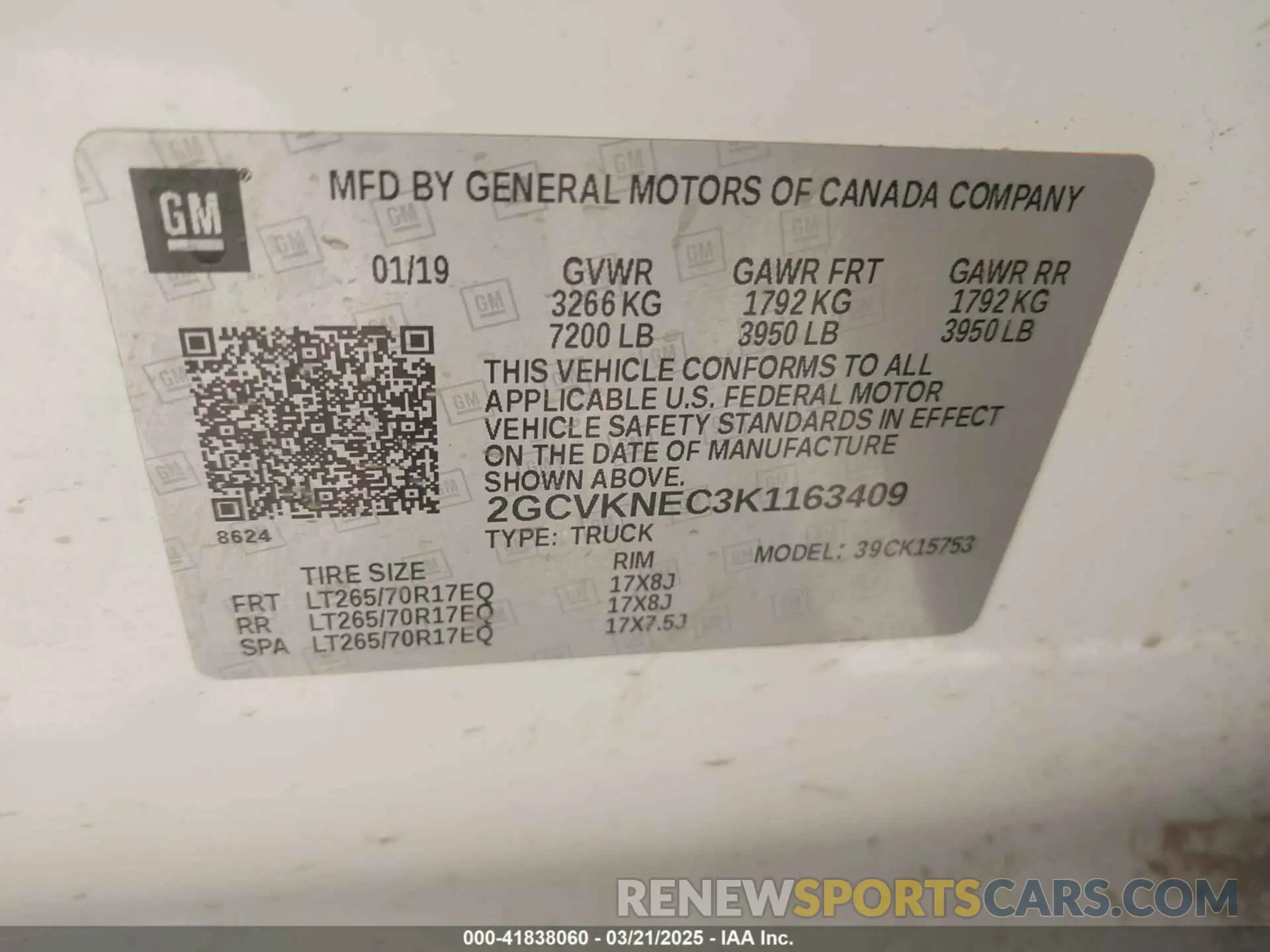 9 Photograph of a damaged car 2GCVKNEC3K1163409 CHEVROLET SILVERADO 1500 LD 2019