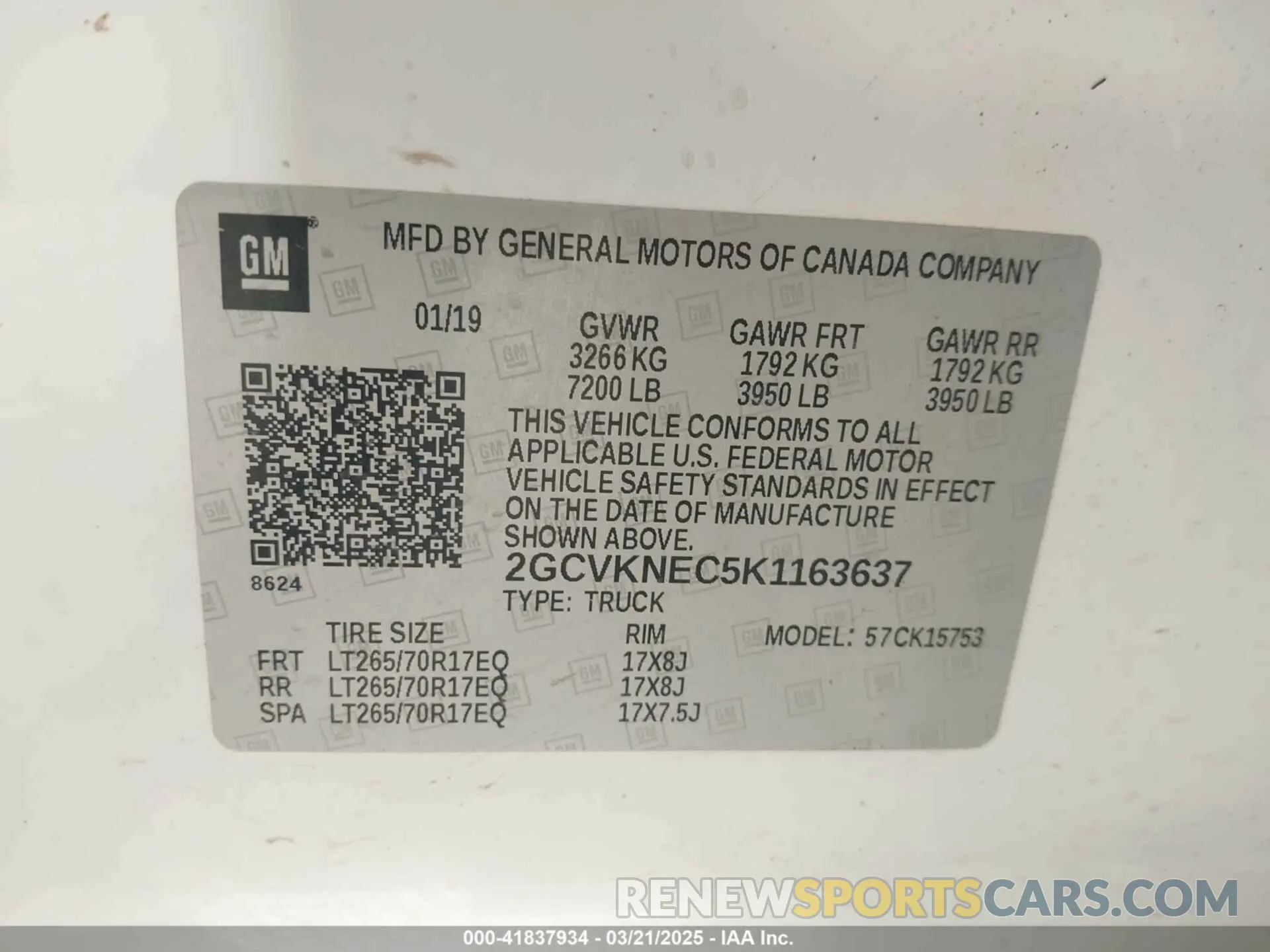 9 Photograph of a damaged car 2GCVKNEC5K1163637 CHEVROLET SILVERADO 1500 LD 2019